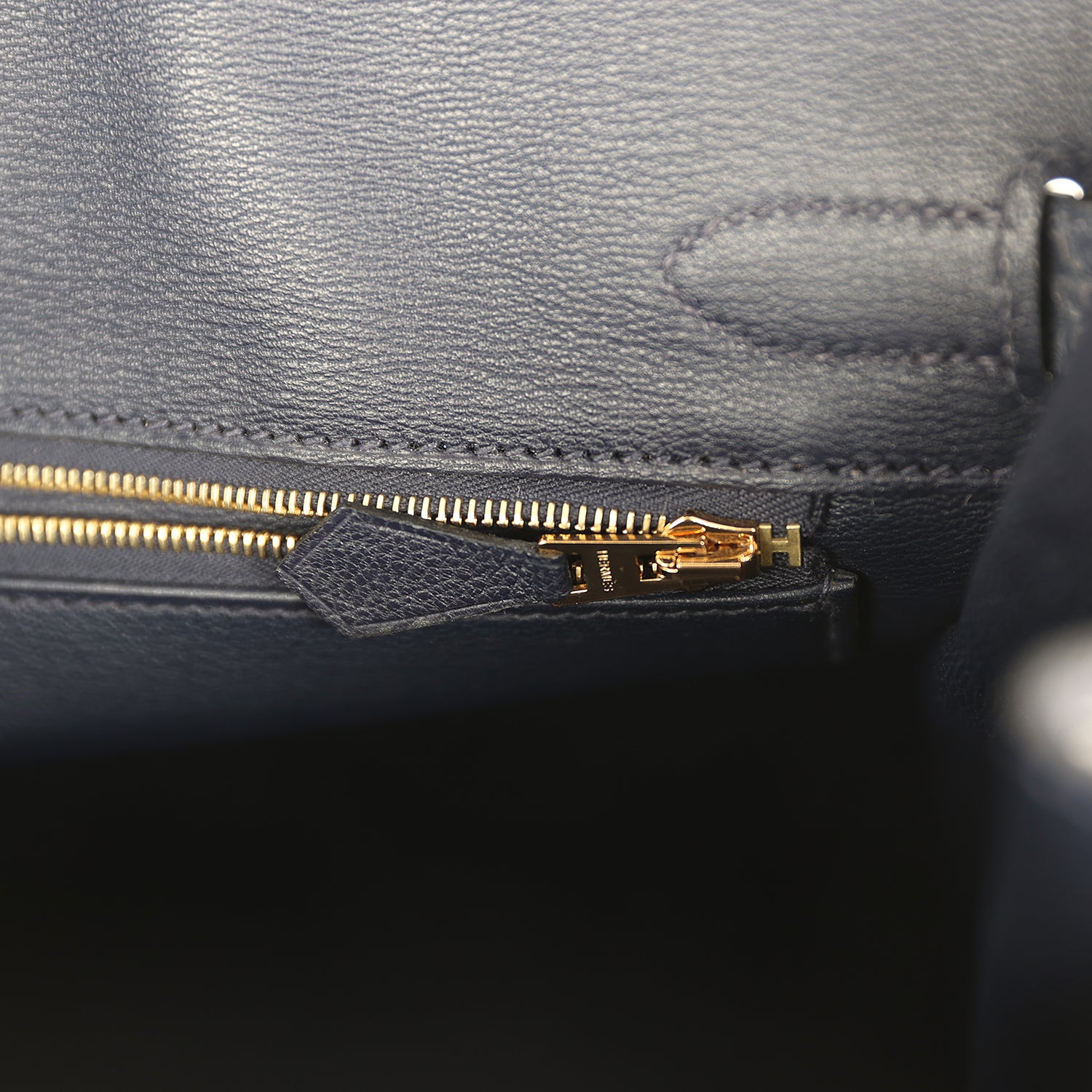 Pre-owned Hermes Birkin 30 Bleu Indigo Matte Alligator Gold Hardware