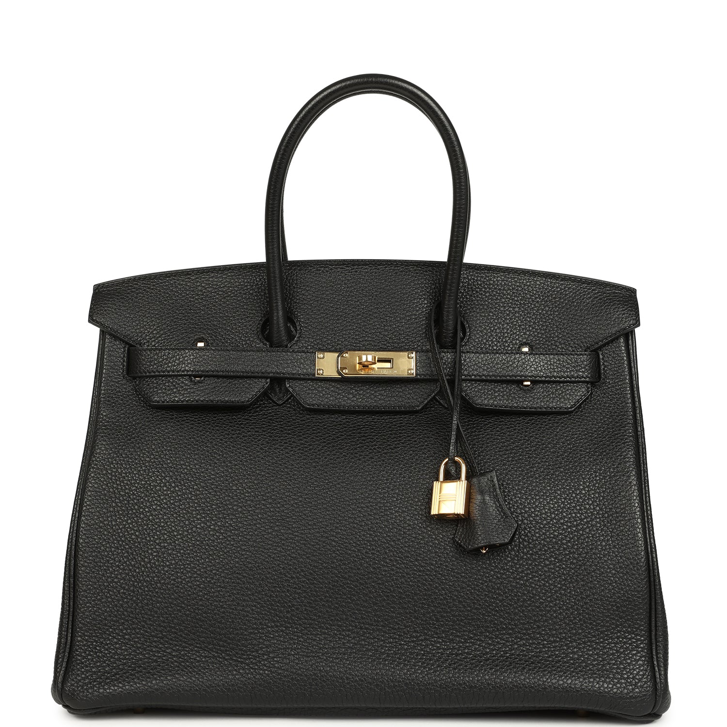 Pre-owned Hermes Birkin 35 Black Togo Gold Hardware