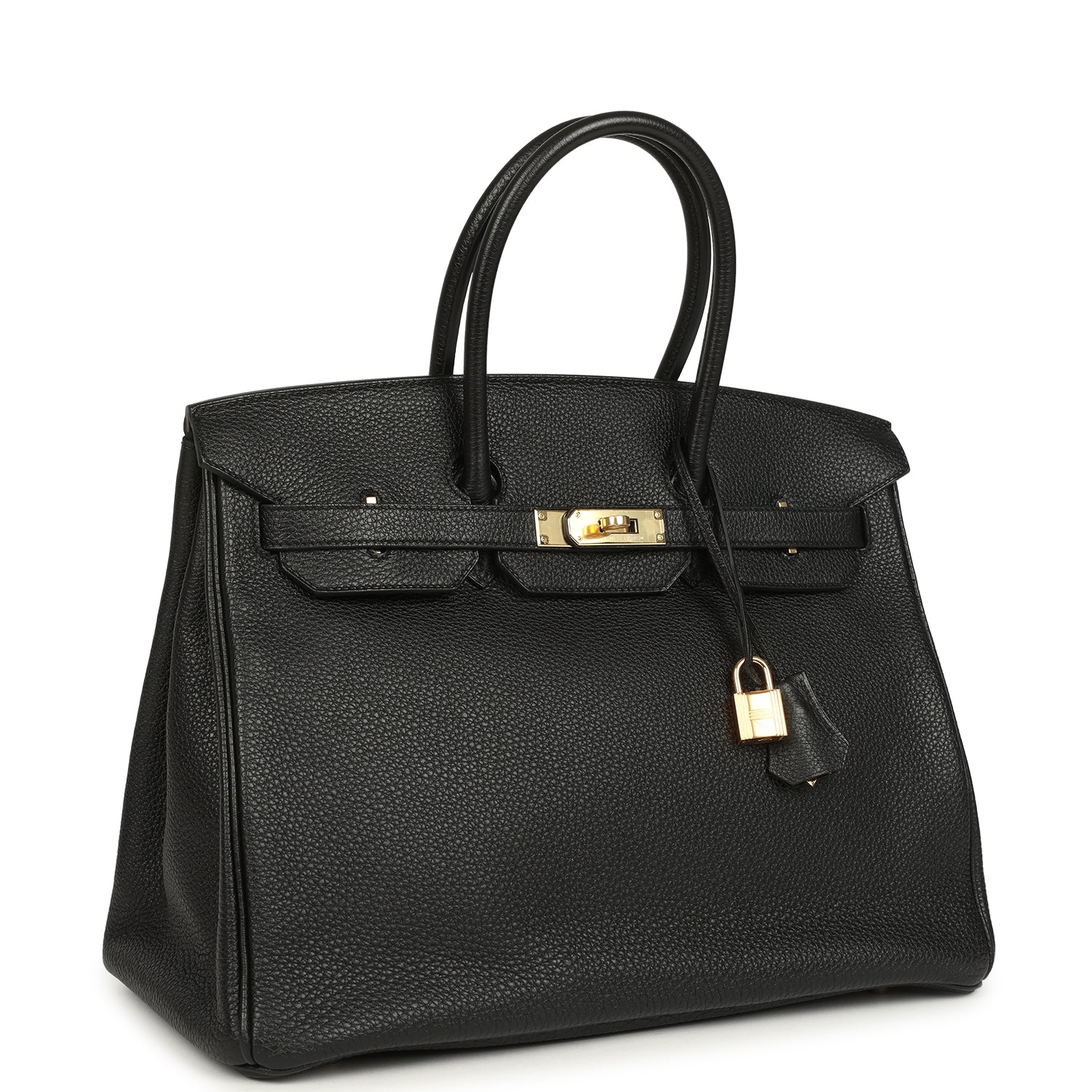 Pre-owned Hermes Birkin 35 Black Togo Gold Hardware
