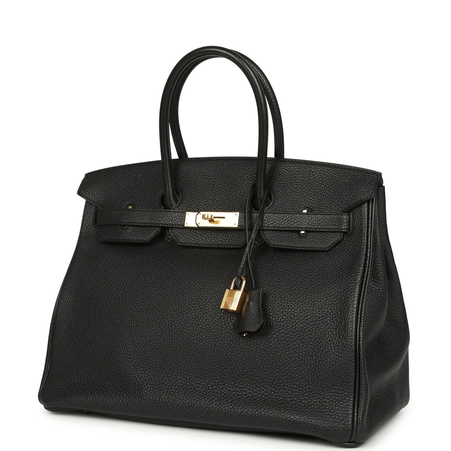 Pre-owned Hermes Birkin 35 Black Togo Gold Hardware