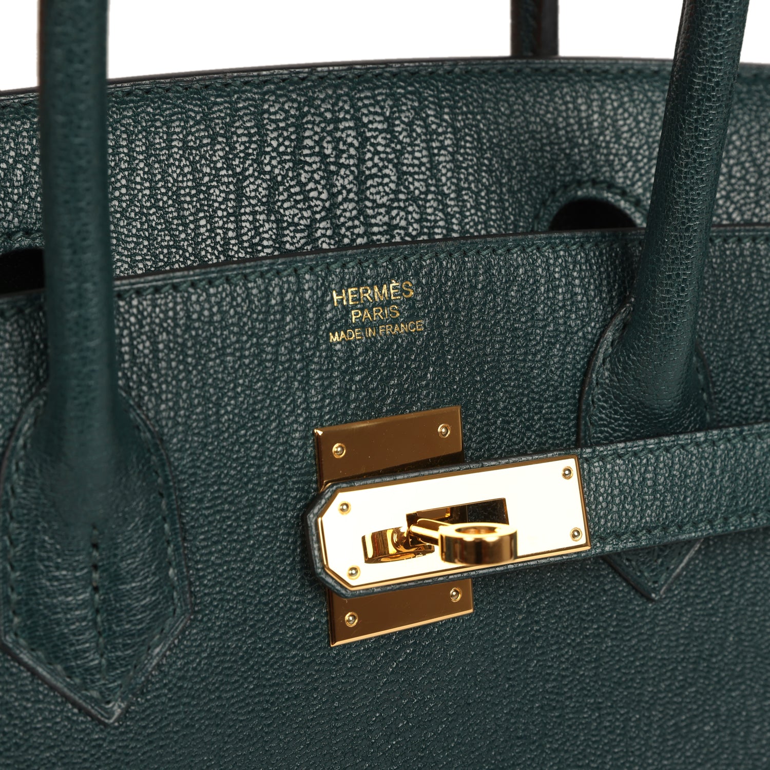 Pre-owned Hermes Birkin 30 Vert Cypress Chevre de Coromandel Gold Hardware