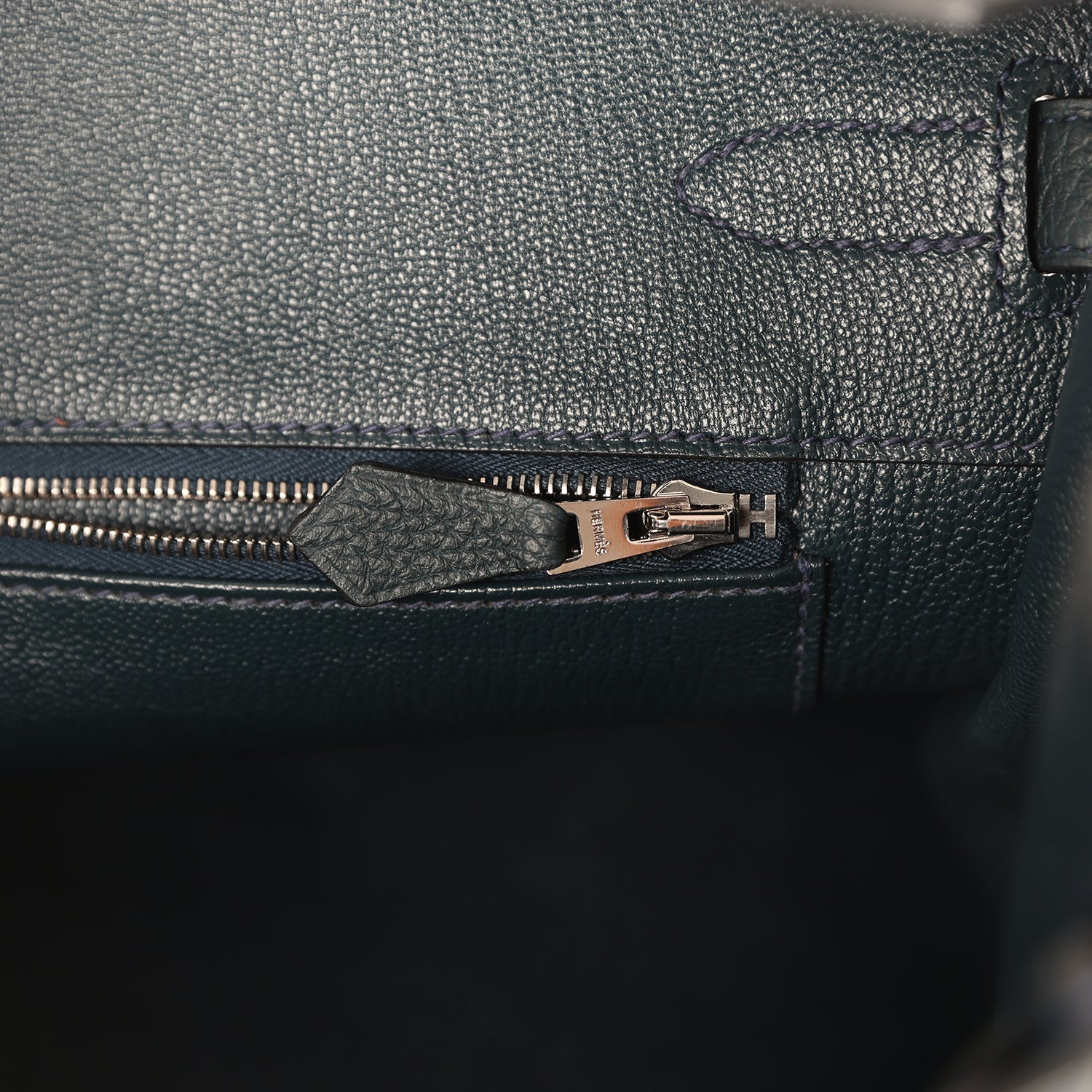 Pre-owned Hermes Birkin 35 Vert Rousseau Togo Palladium Hardware