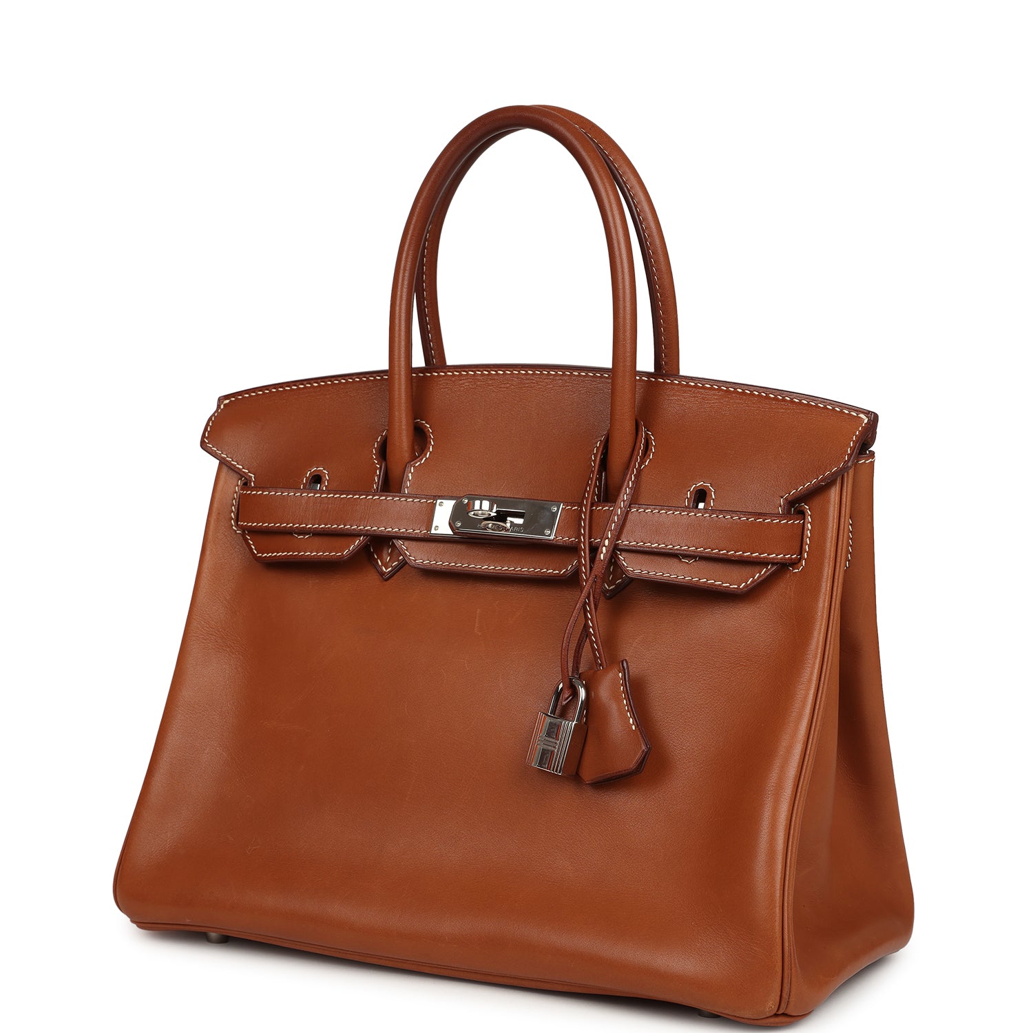 Vintage Hermes Birkin 30 Fauve Barenia Palladium Hardware