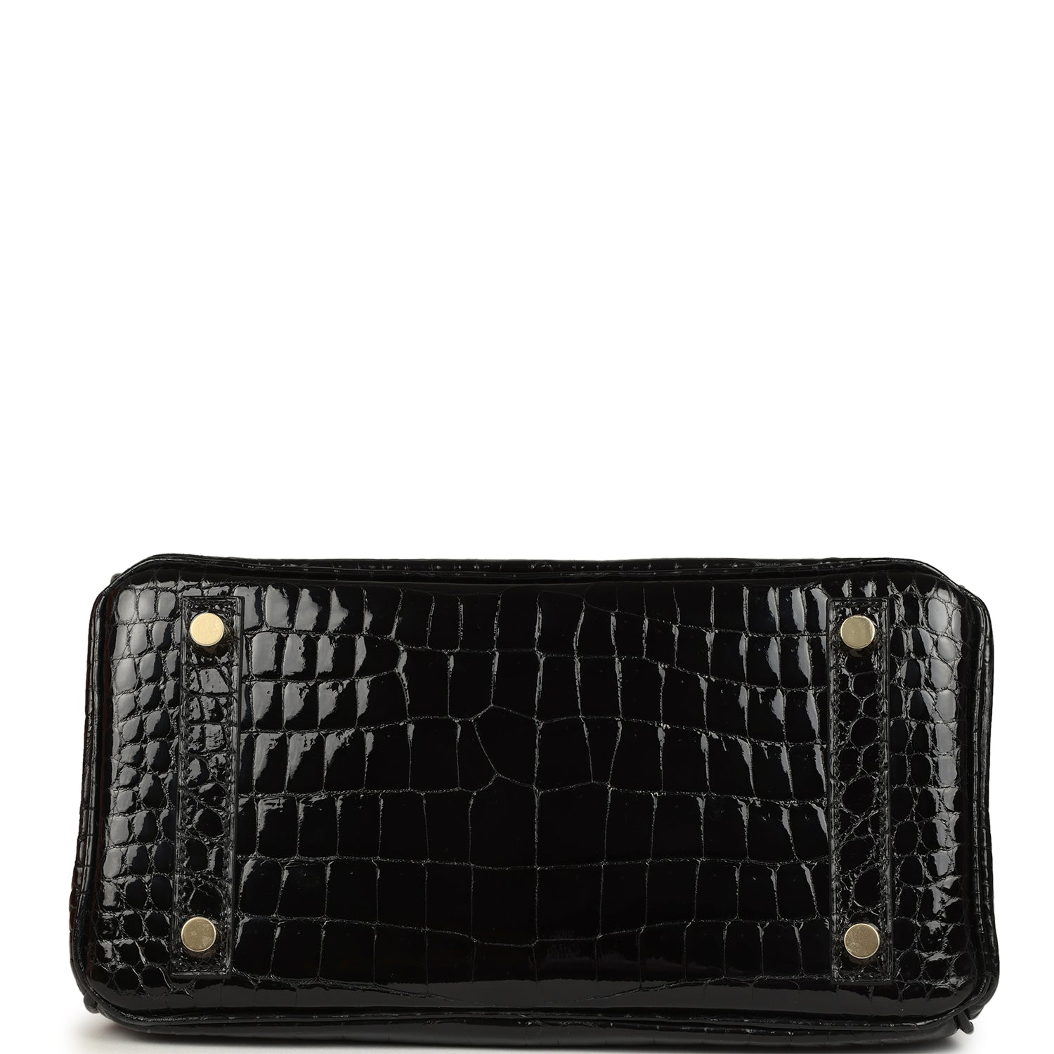 Pre-owned Hermes Birkin 25 Black Shiny Porosus Crocodile Gold Hardware
