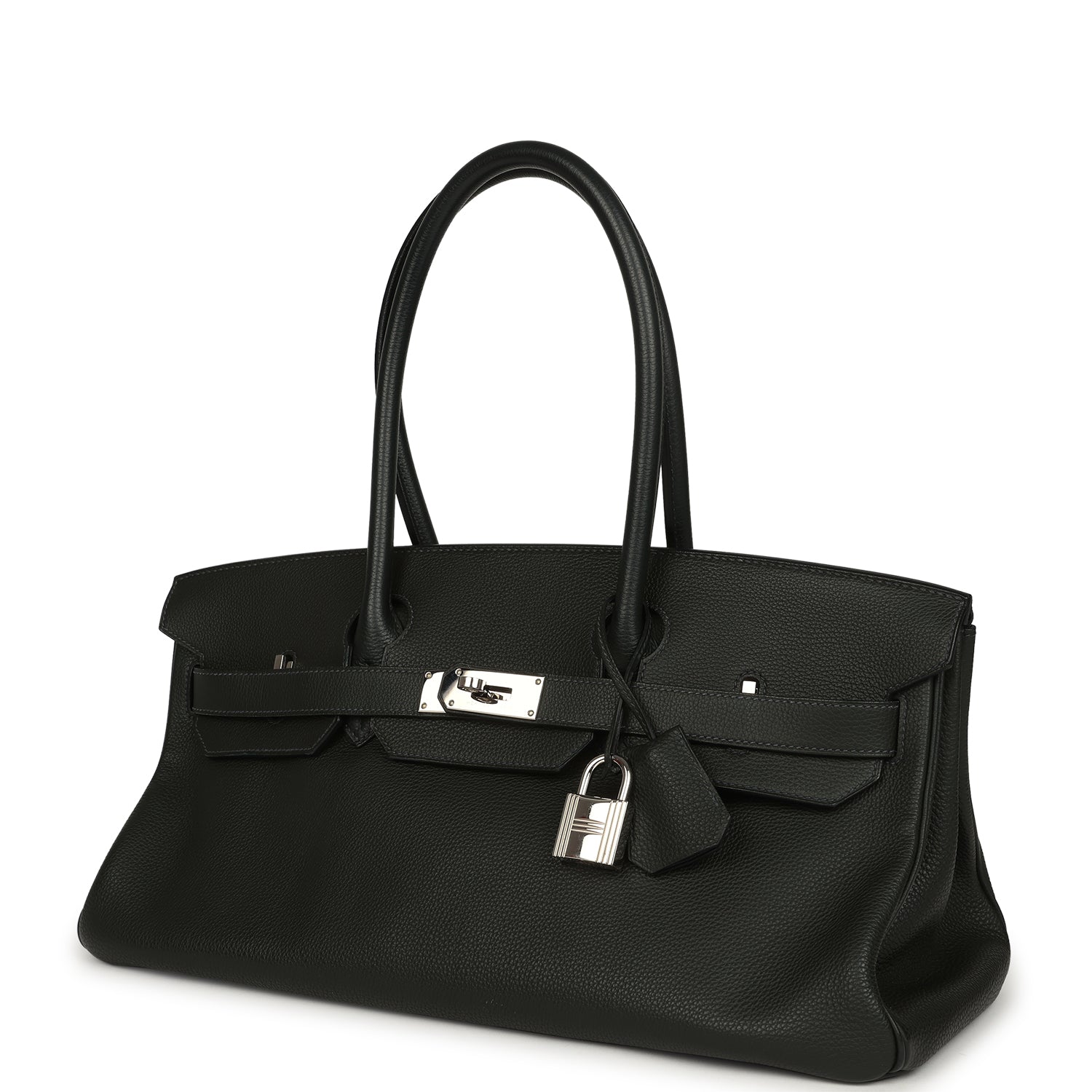 Vintage Hermes Shoulder Birkin 42 JPG Vert Fonce Togo Palladium Hardware