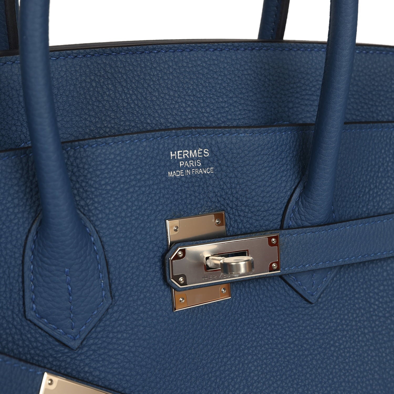 Hermes Birkin 35 Bleu Tie Togo Palladium Hardware