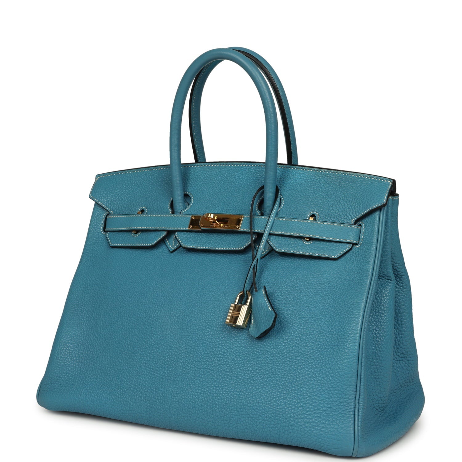 Vintage Hermes Birkin 35 Blue Jean Togo Gold Hardware