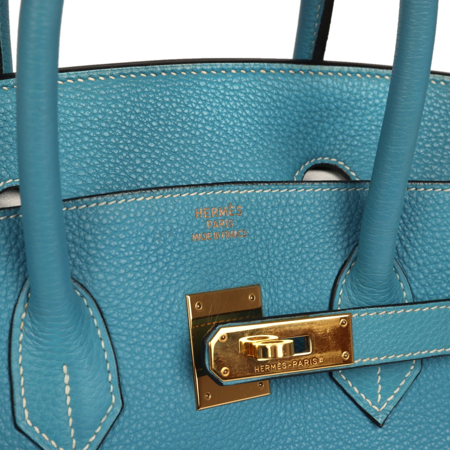 Vintage Hermes Birkin 35 Blue Jean Togo Gold Hardware