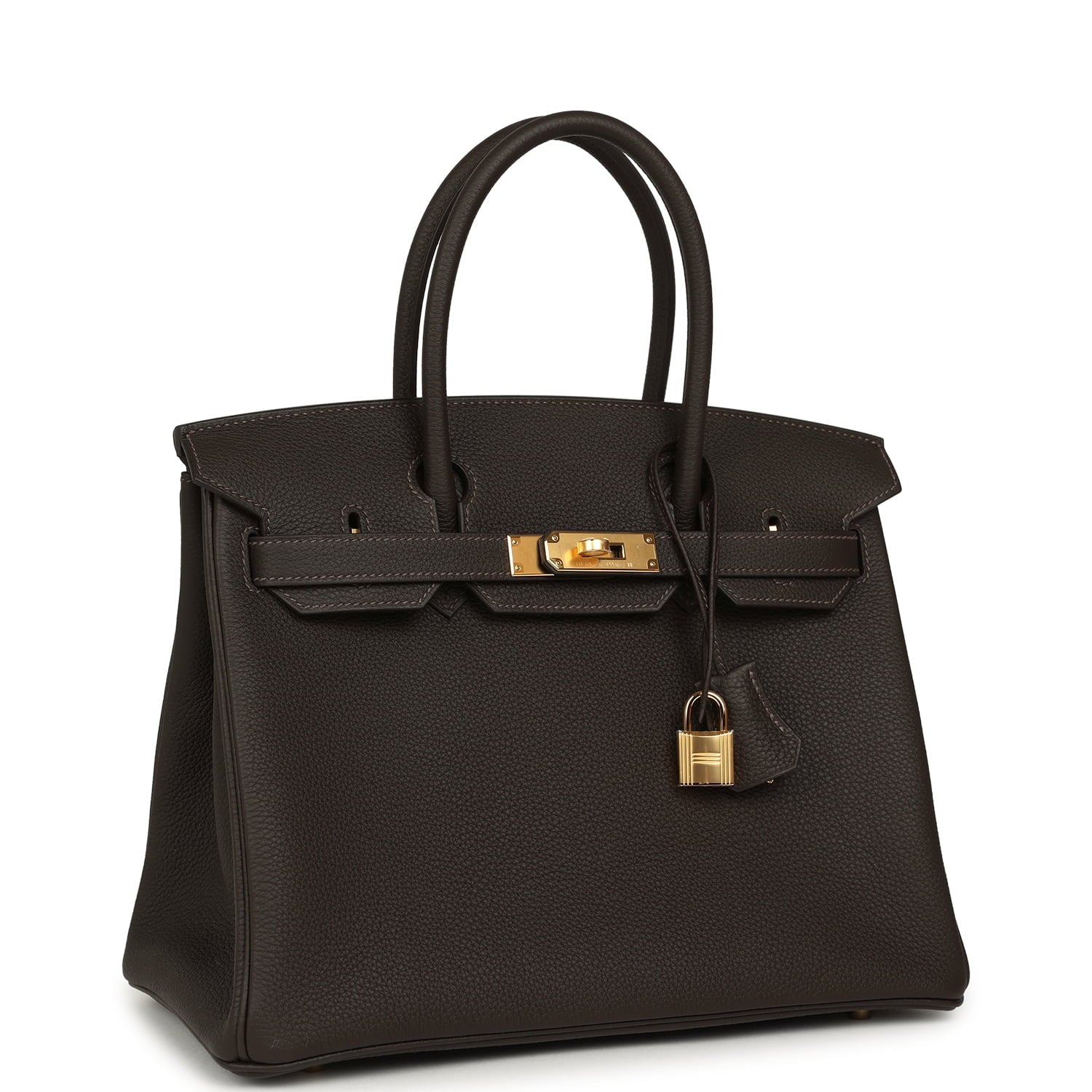 Hermes Birkin 30 Bai Brun Togo Gold Hardware