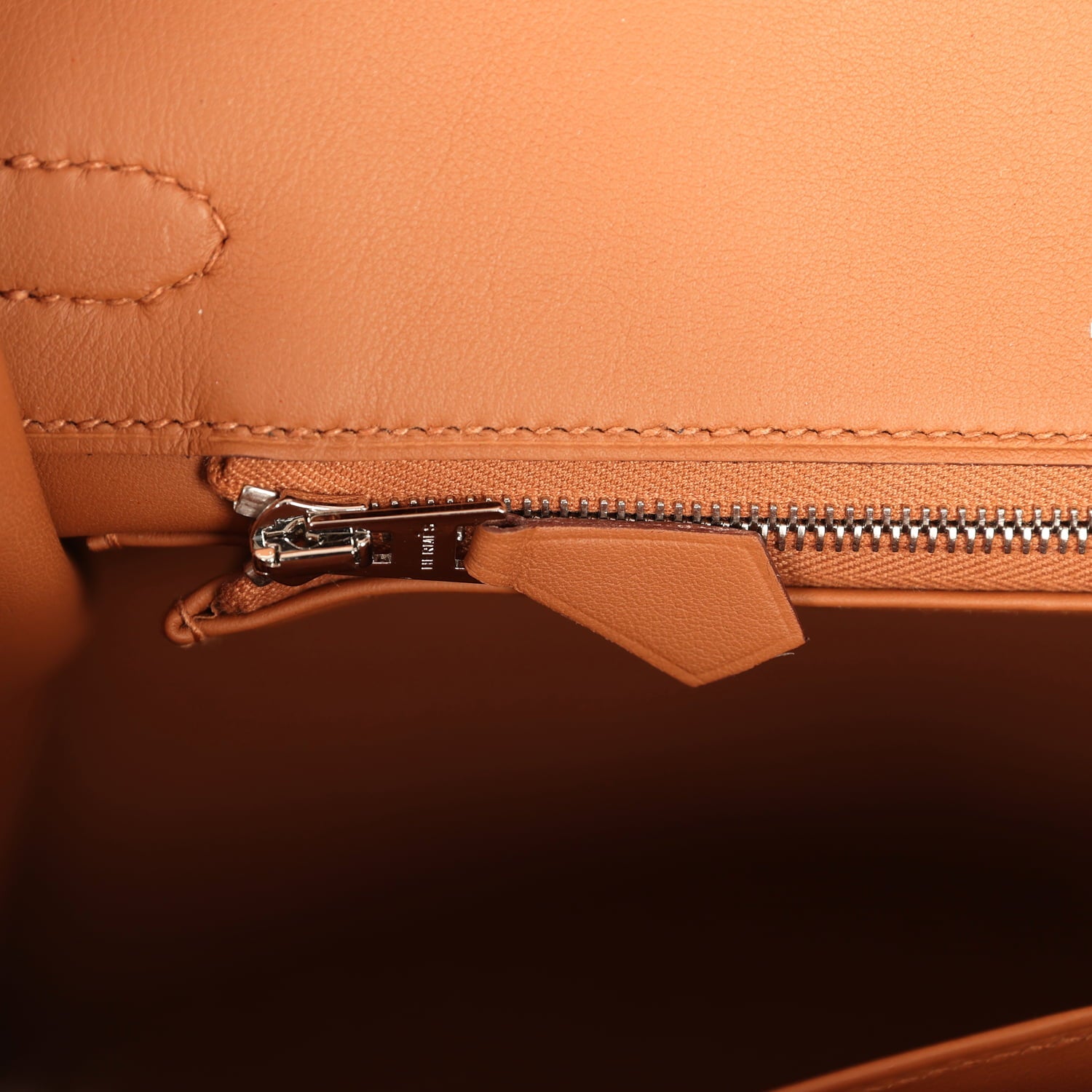 Pre-owned Hermes Birkin 25 Chamois Grizzly and Gold Swift Palladium Hardware