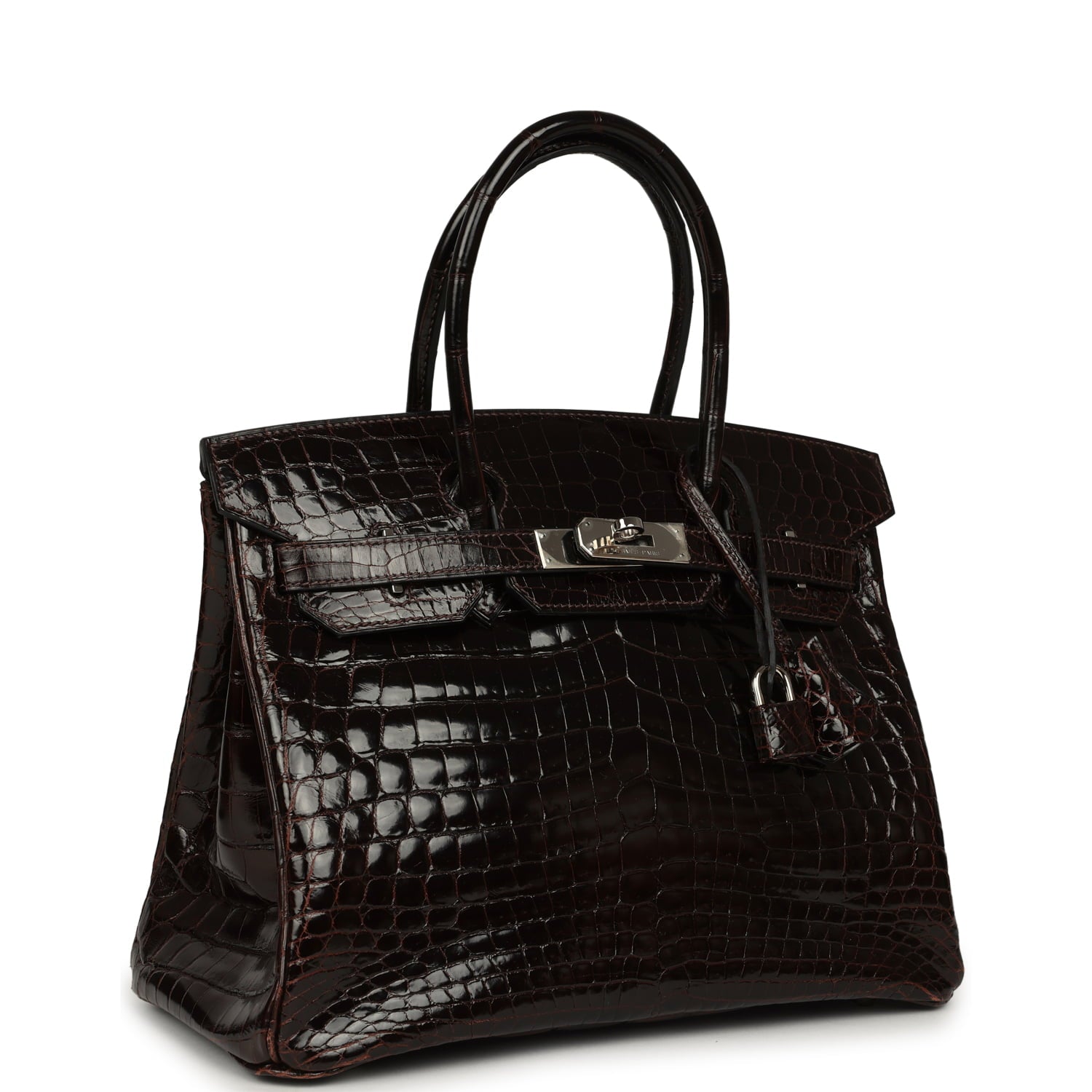 Vintage Hermes Birkin 30 Cocaon Shiny Niloticus Crocodile Palladium Hardware