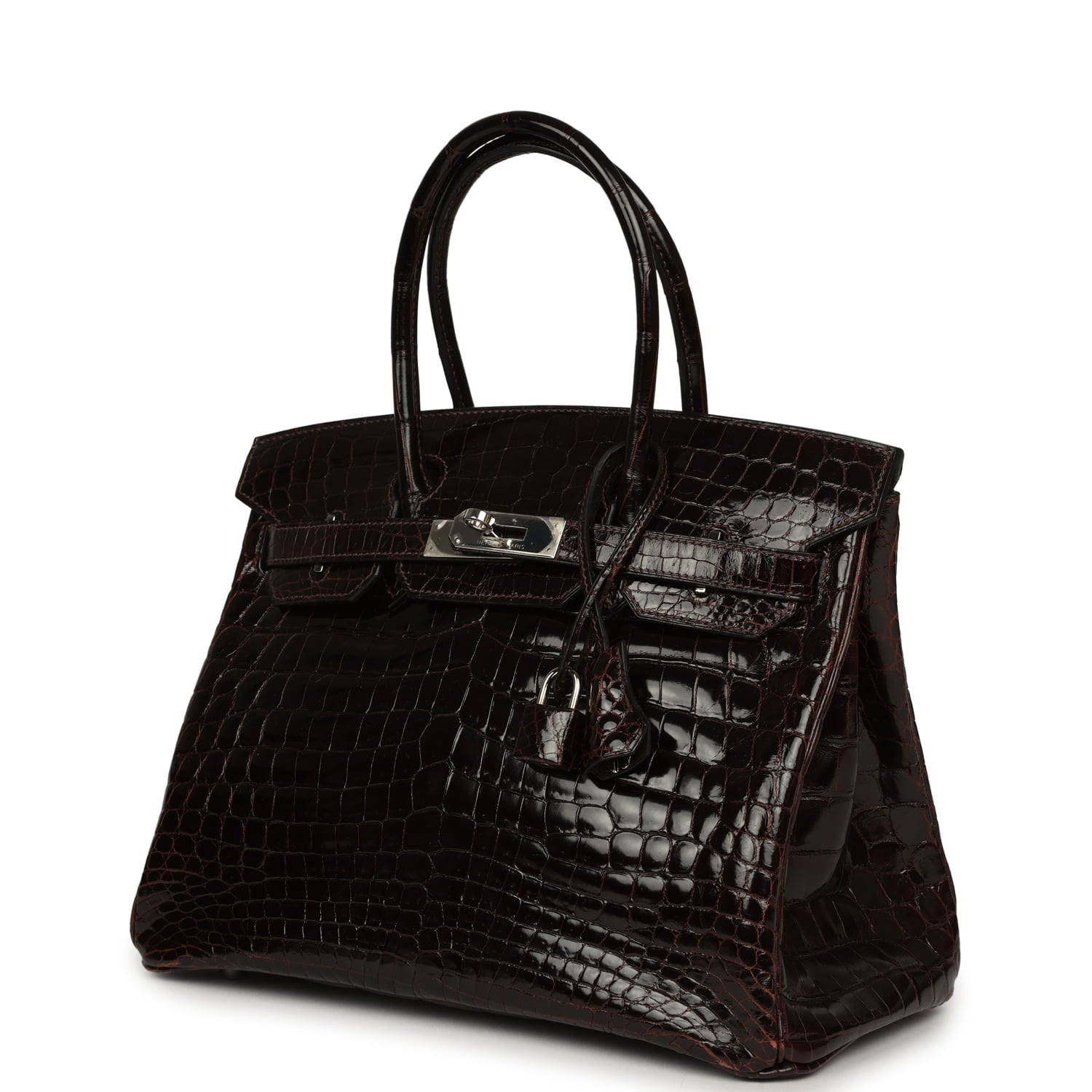 Vintage Hermes Birkin 30 Cocaon Shiny Niloticus Crocodile Palladium Hardware