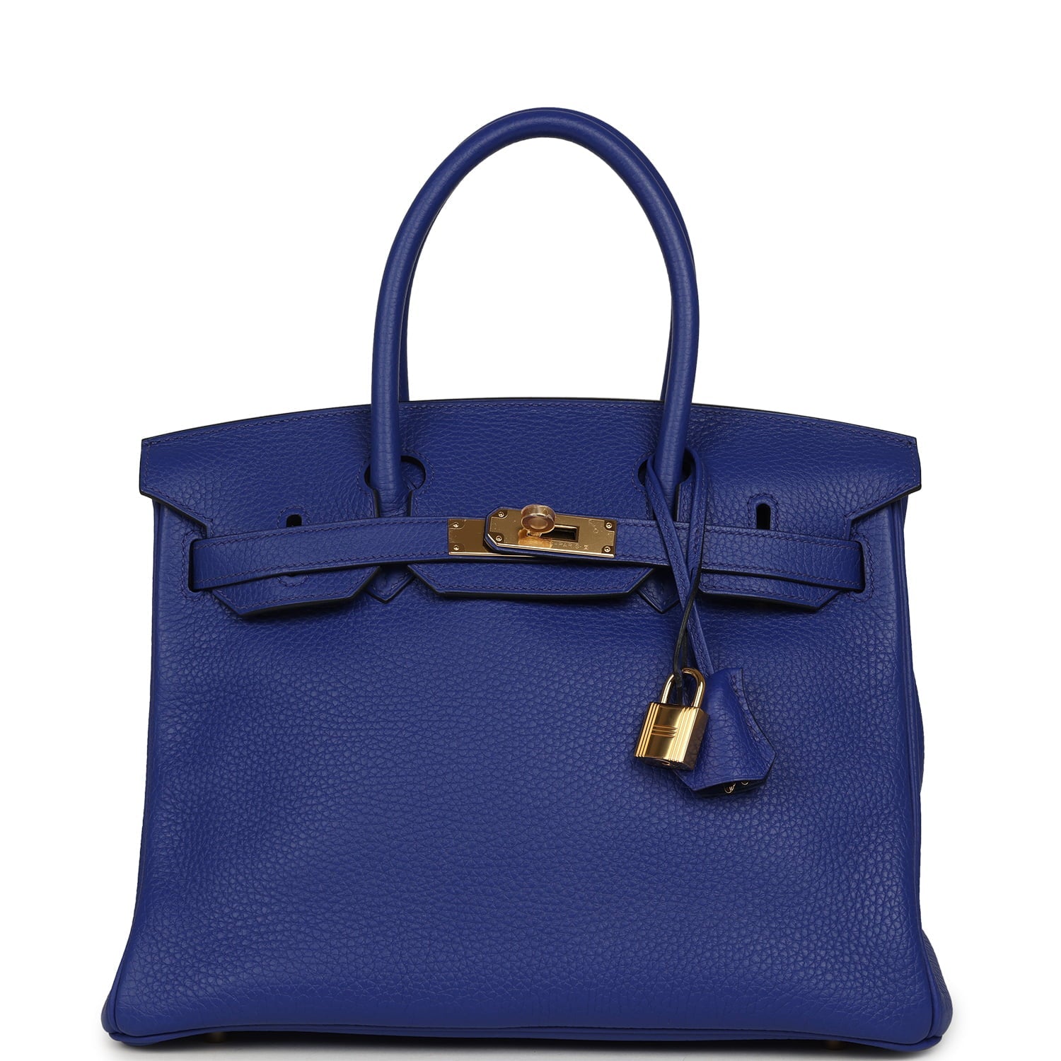 Pre-owned Hermes Birkin 30 Bleu Electric Togo Gold Hardware