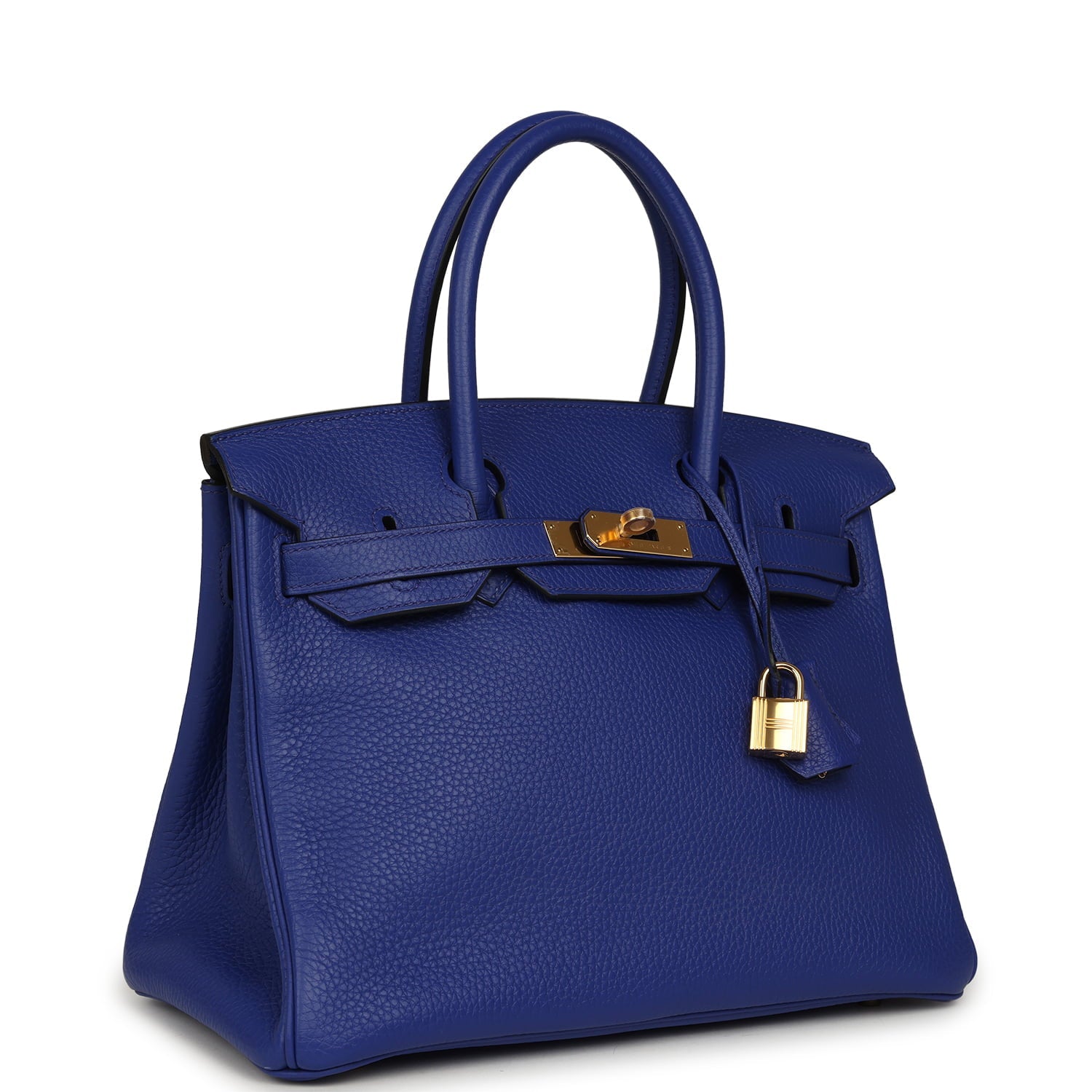 Pre-owned Hermes Birkin 30 Bleu Electric Togo Gold Hardware