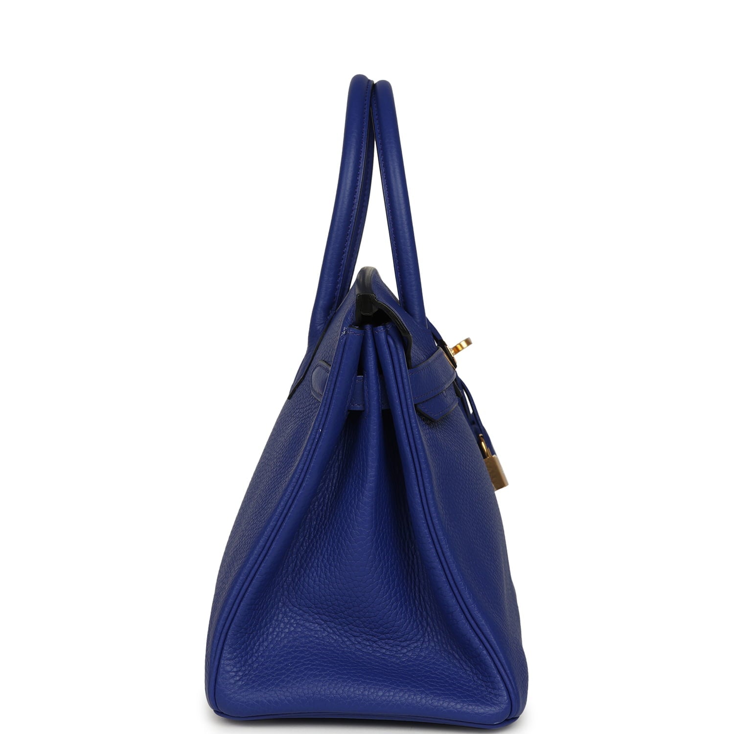 Pre-owned Hermes Birkin 30 Bleu Electric Togo Gold Hardware