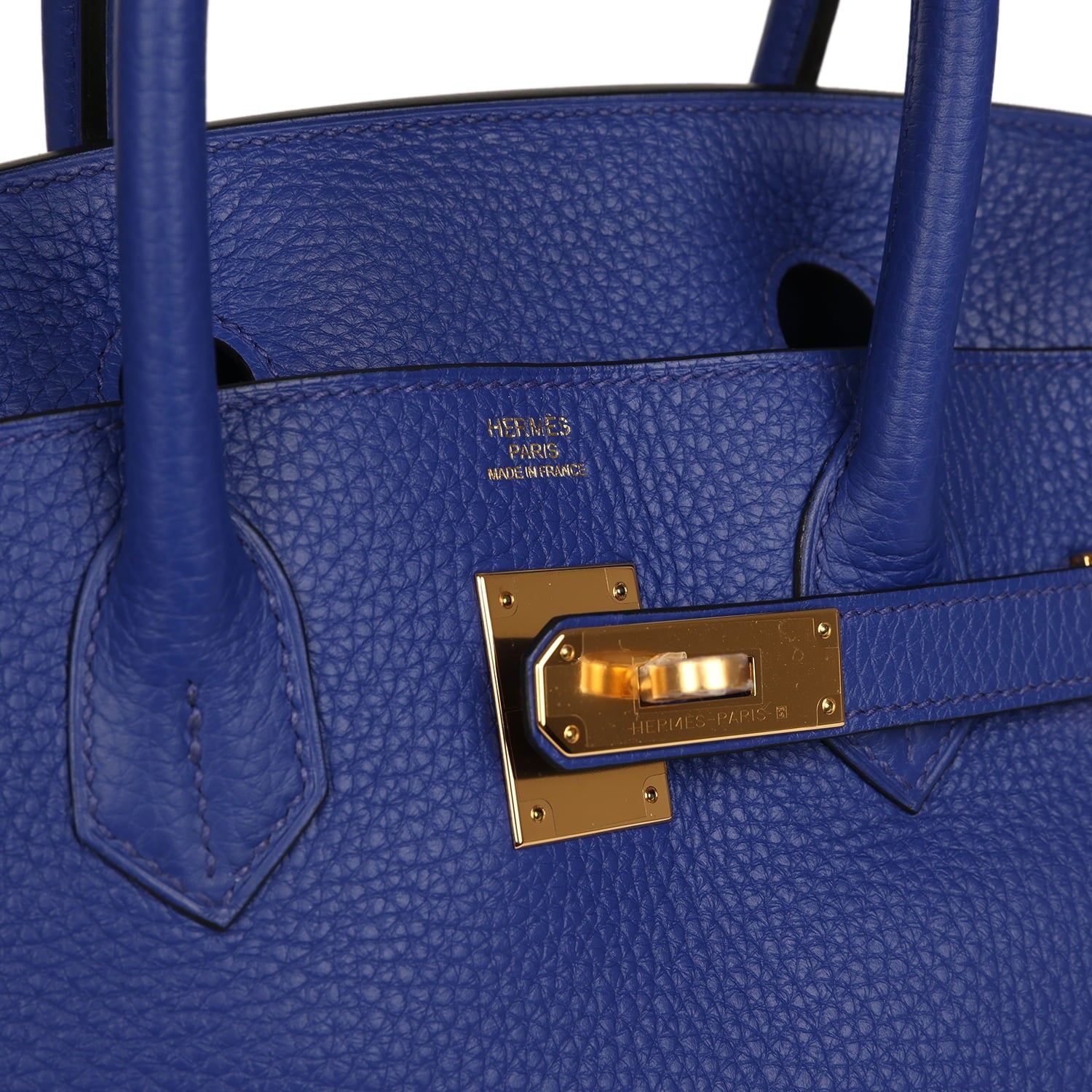 Pre-owned Hermes Birkin 30 Bleu Electric Togo Gold Hardware