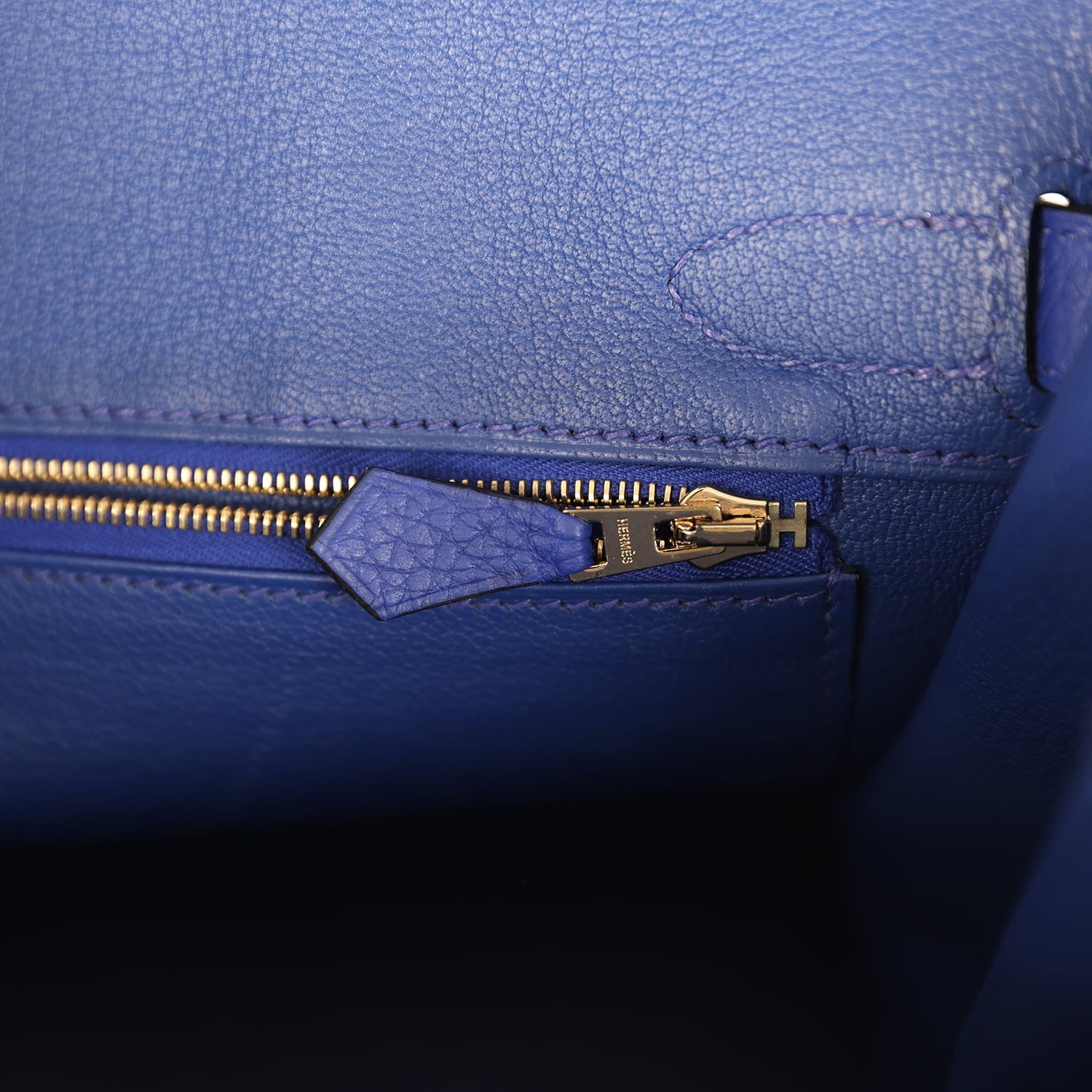 Pre-owned Hermes Birkin 30 Bleu Electric Togo Gold Hardware