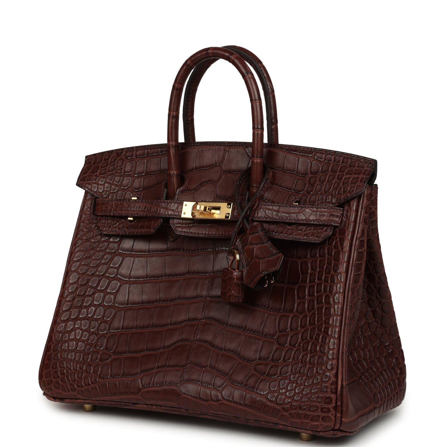 Hermes Birkin 25 Havane Matte Alligator Gold Hardware