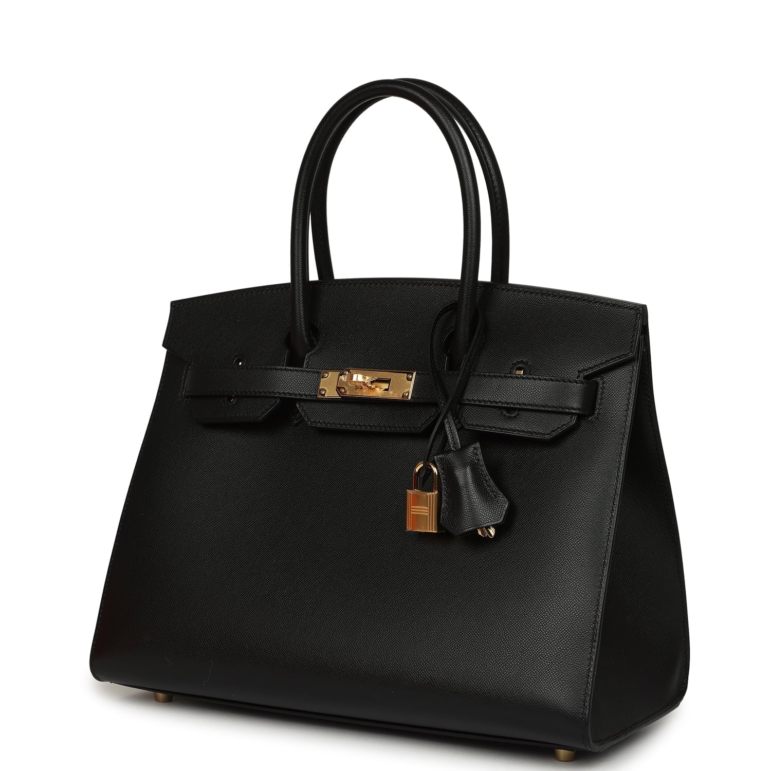 Hermes Birkin Sellier 30 Black Madame Gold Hardware