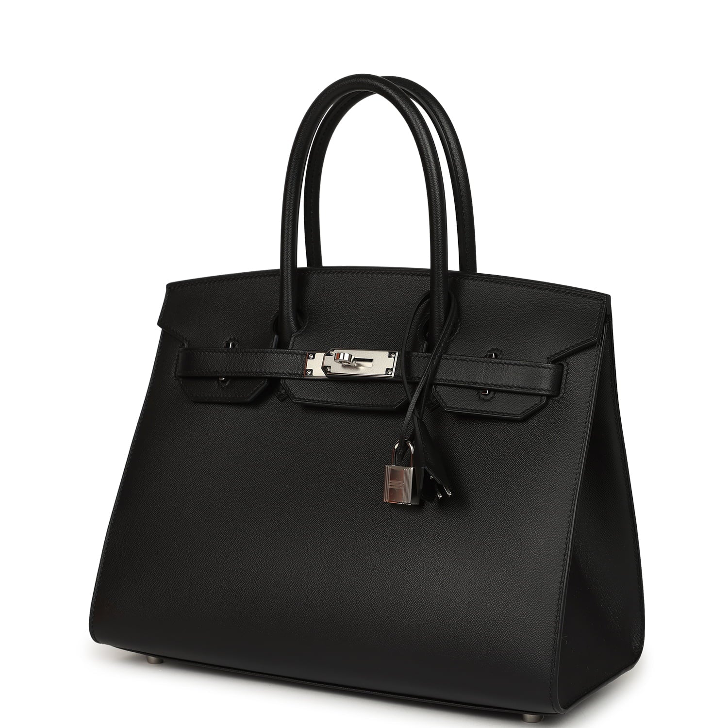 Pre-owned Hermes Birkin Sellier 30 Black Madame Palladium Hardware