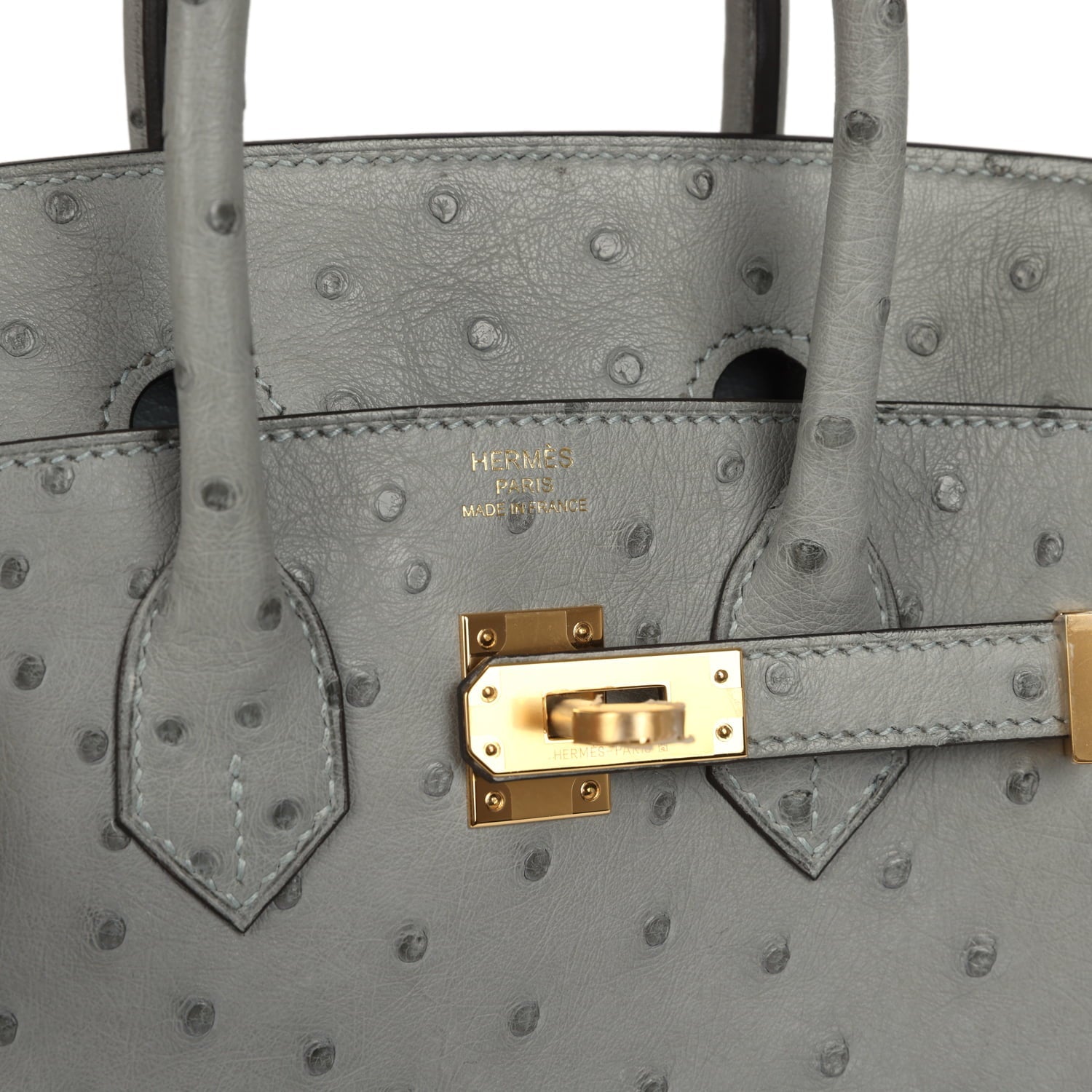 Hermes Birkin 25 Bleu Glacier Ostrich Gold Hardware
