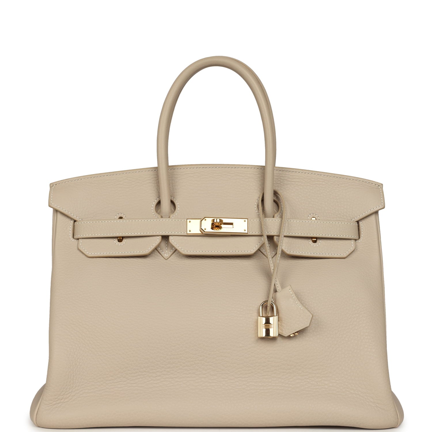 Vintage Hermes Birkin 35 Beige Rose Clemence Palladium Hardware