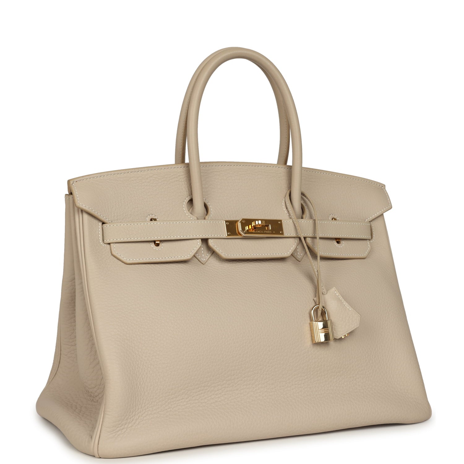 Vintage Hermes Birkin 35 Beige Rose Clemence Palladium Hardware
