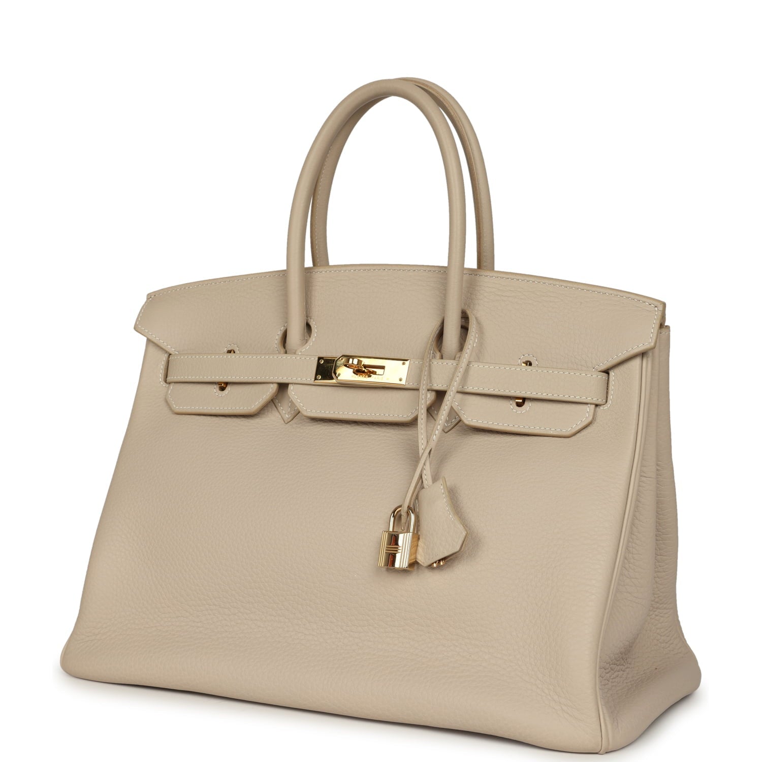 Vintage Hermes Birkin 35 Beige Rose Clemence Palladium Hardware