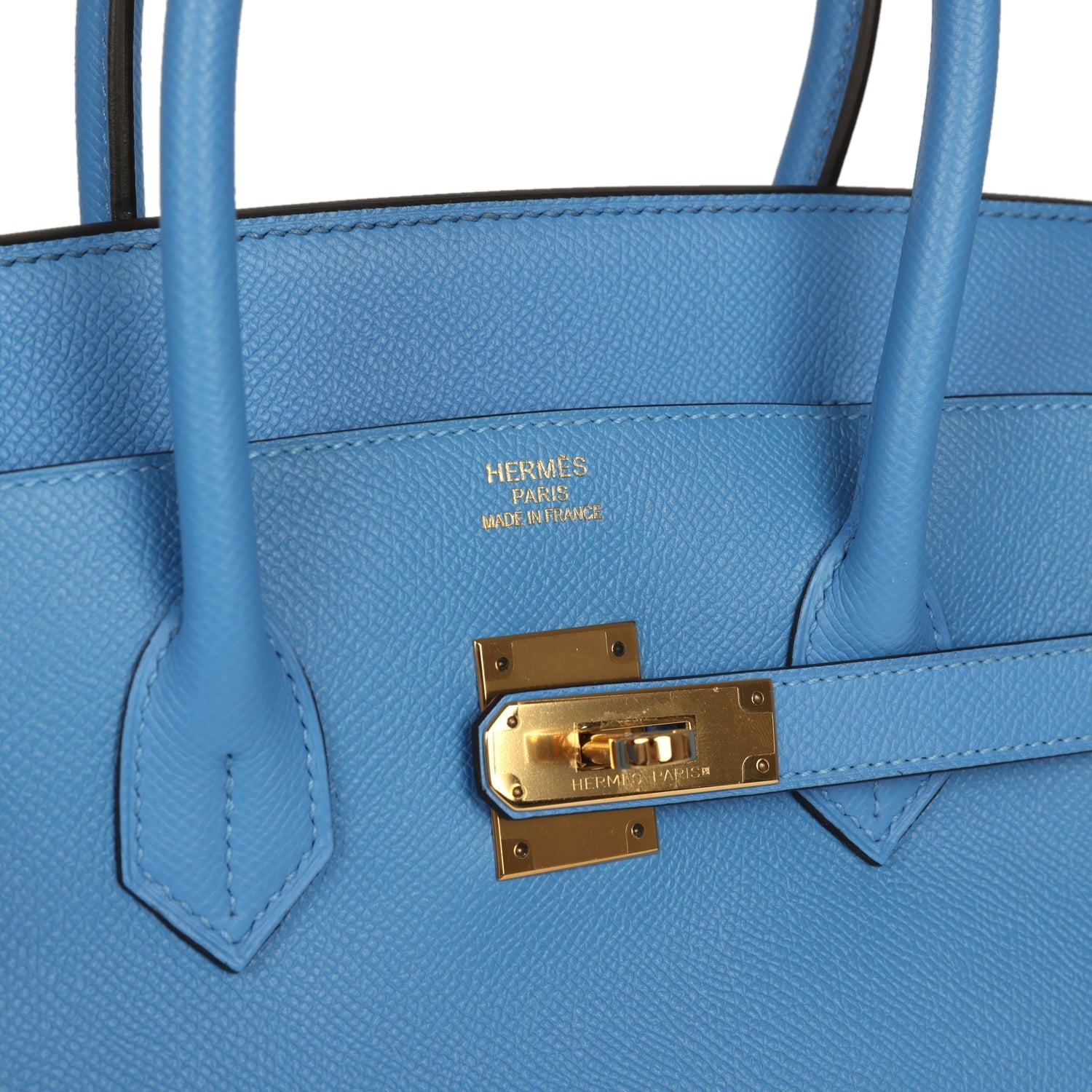Pre-owned Hermes Birkin 35 Bleu Paradise Epsom Gold Hardware