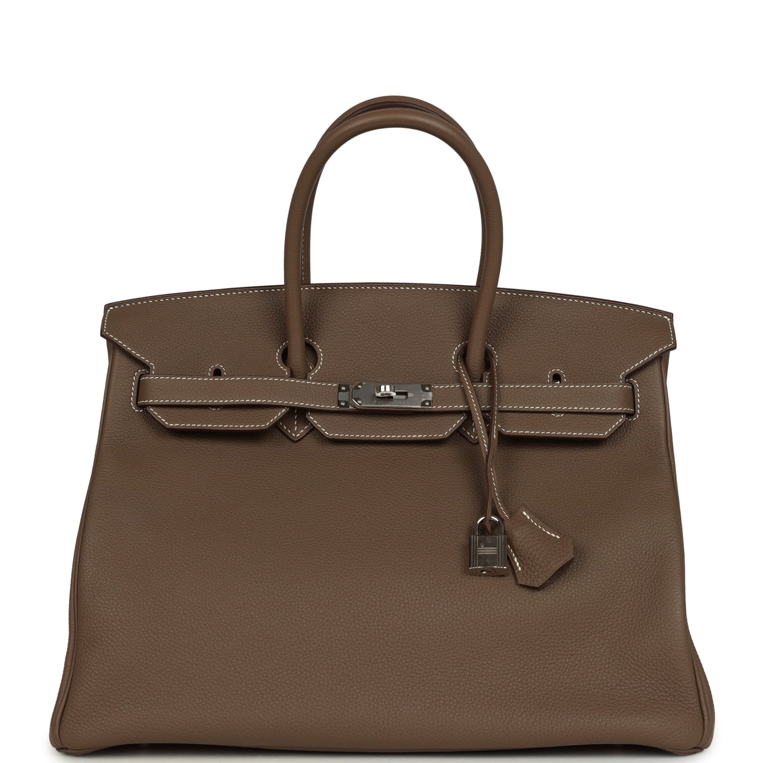 Pre-owned Hermes Birkin 35 Etoupe Togo Palladium Hardware