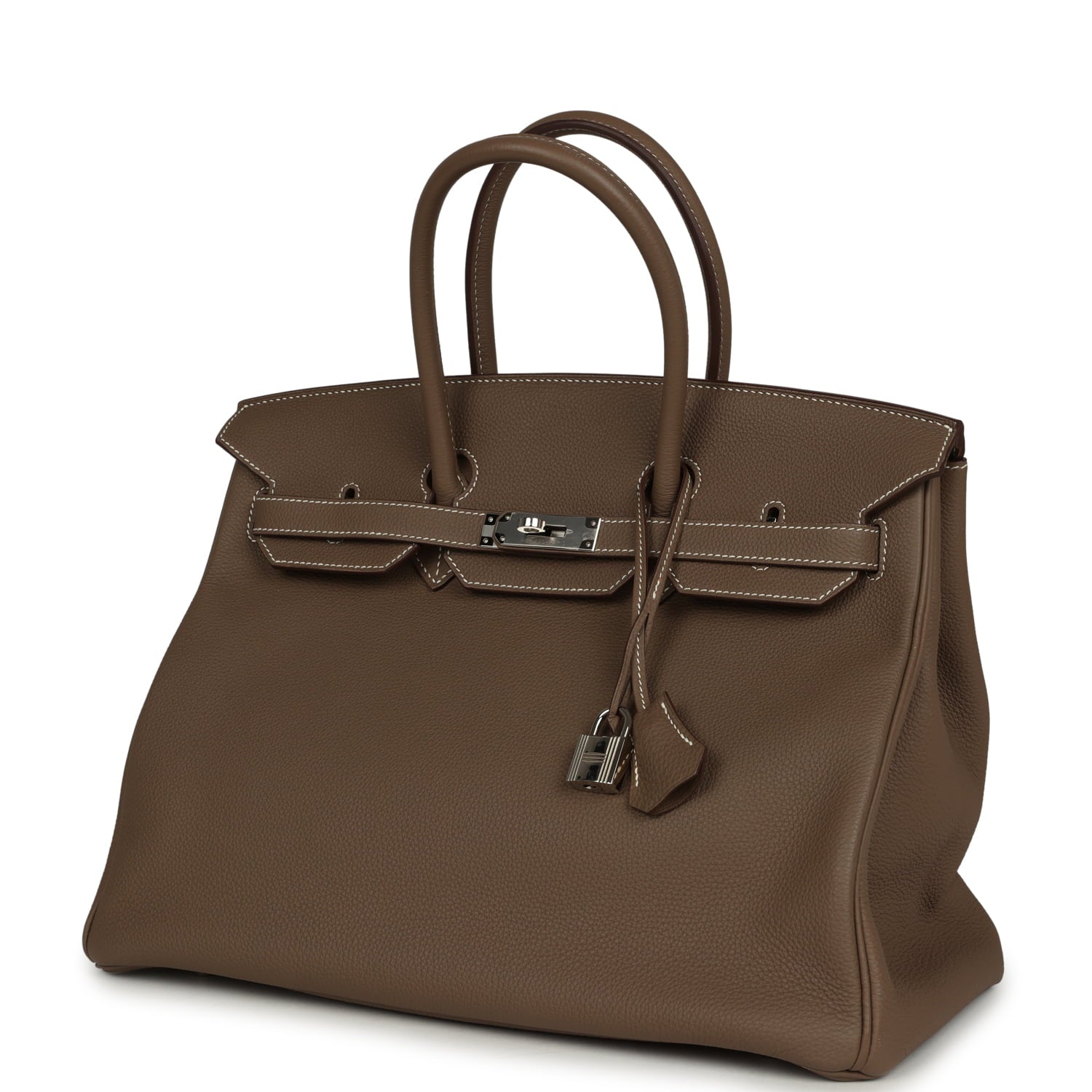 Pre-owned Hermes Birkin 35 Etoupe Togo Palladium Hardware