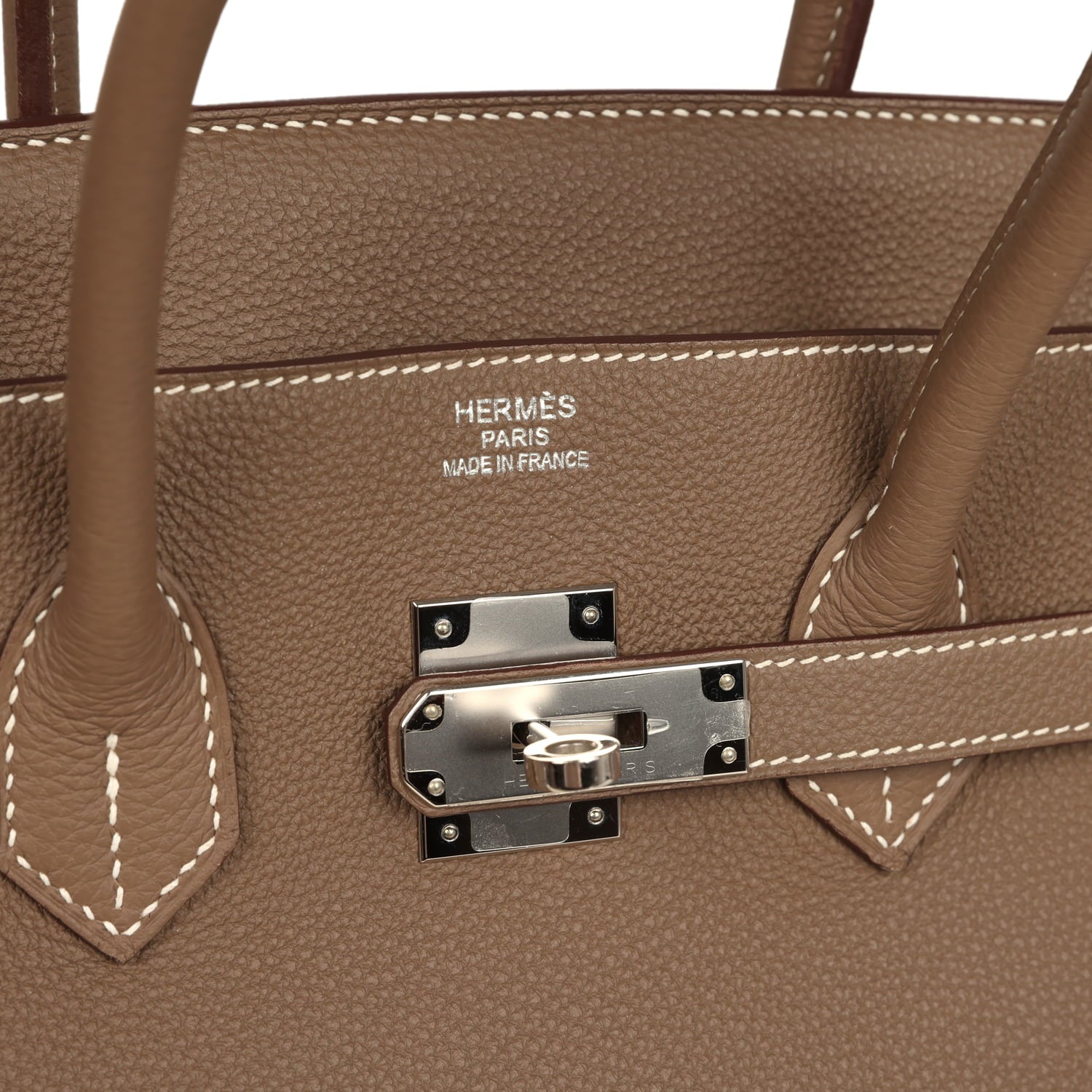 Pre-owned Hermes Birkin 35 Etoupe Togo Palladium Hardware