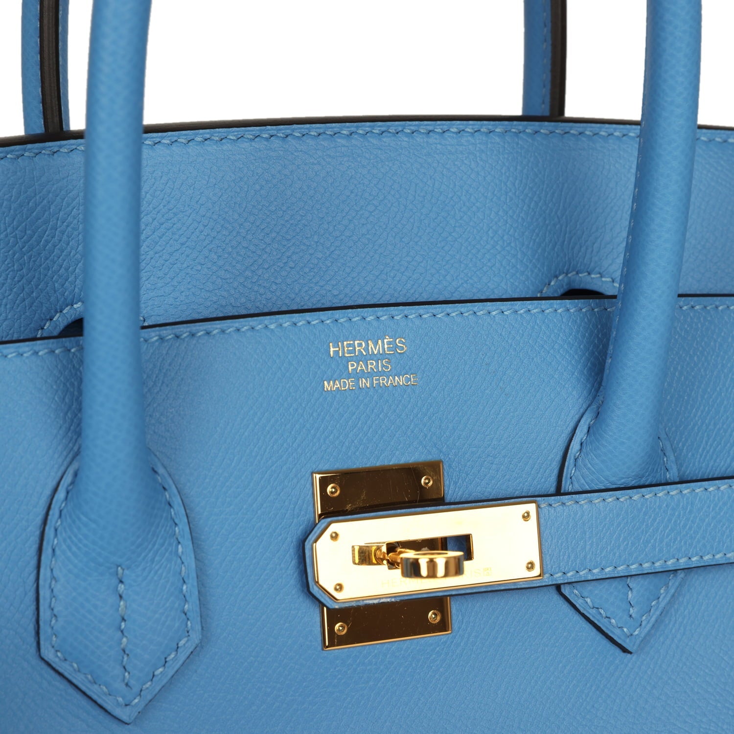 Pre-owned Hermes Birkin 35 Bleu Paradise Epsom Gold Hardware