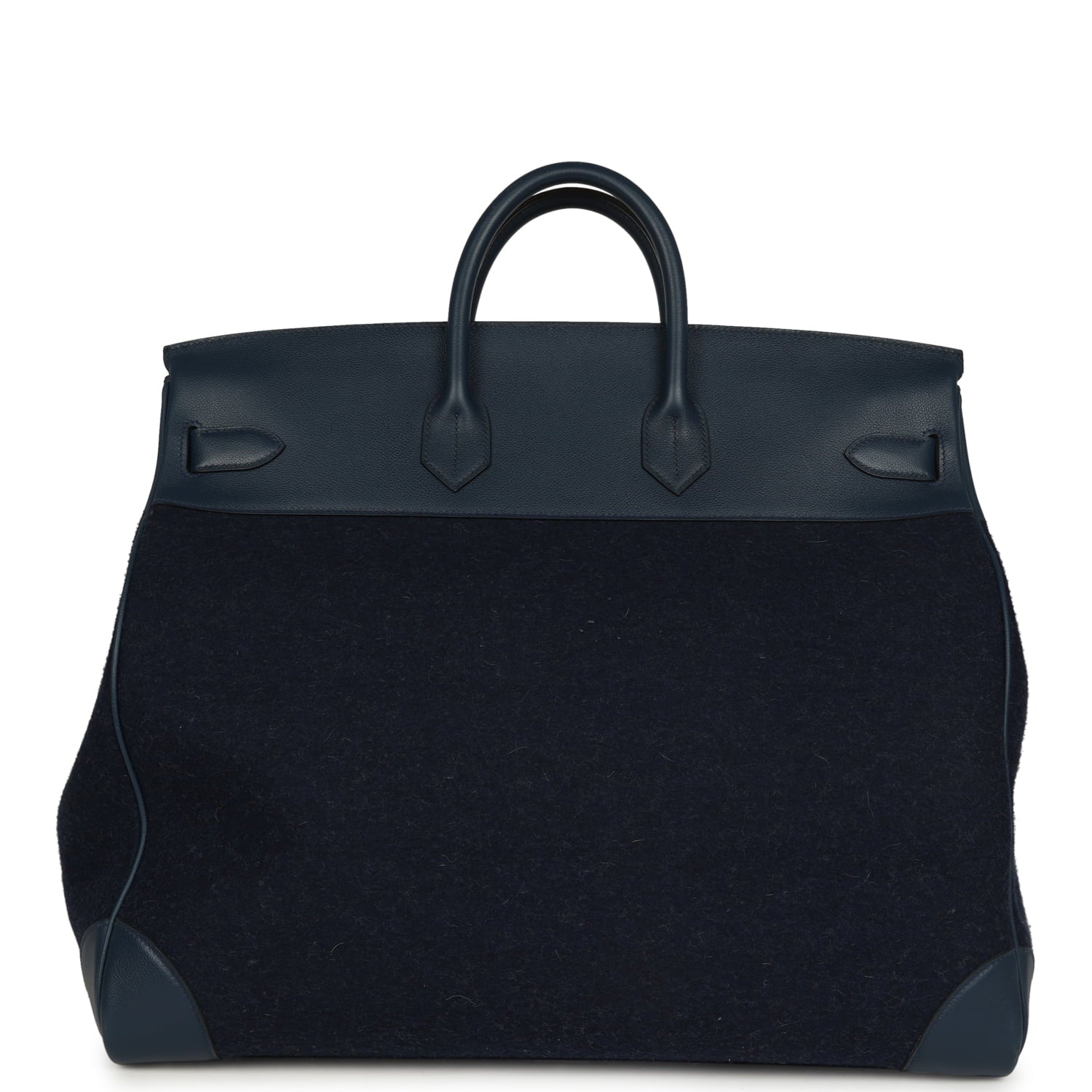 Pre-owned Hermes Birkin HAC 50 Bleu Nuit Toodoo Feutre Wool and Bleu De Malte Evercolor Palladium Hardware