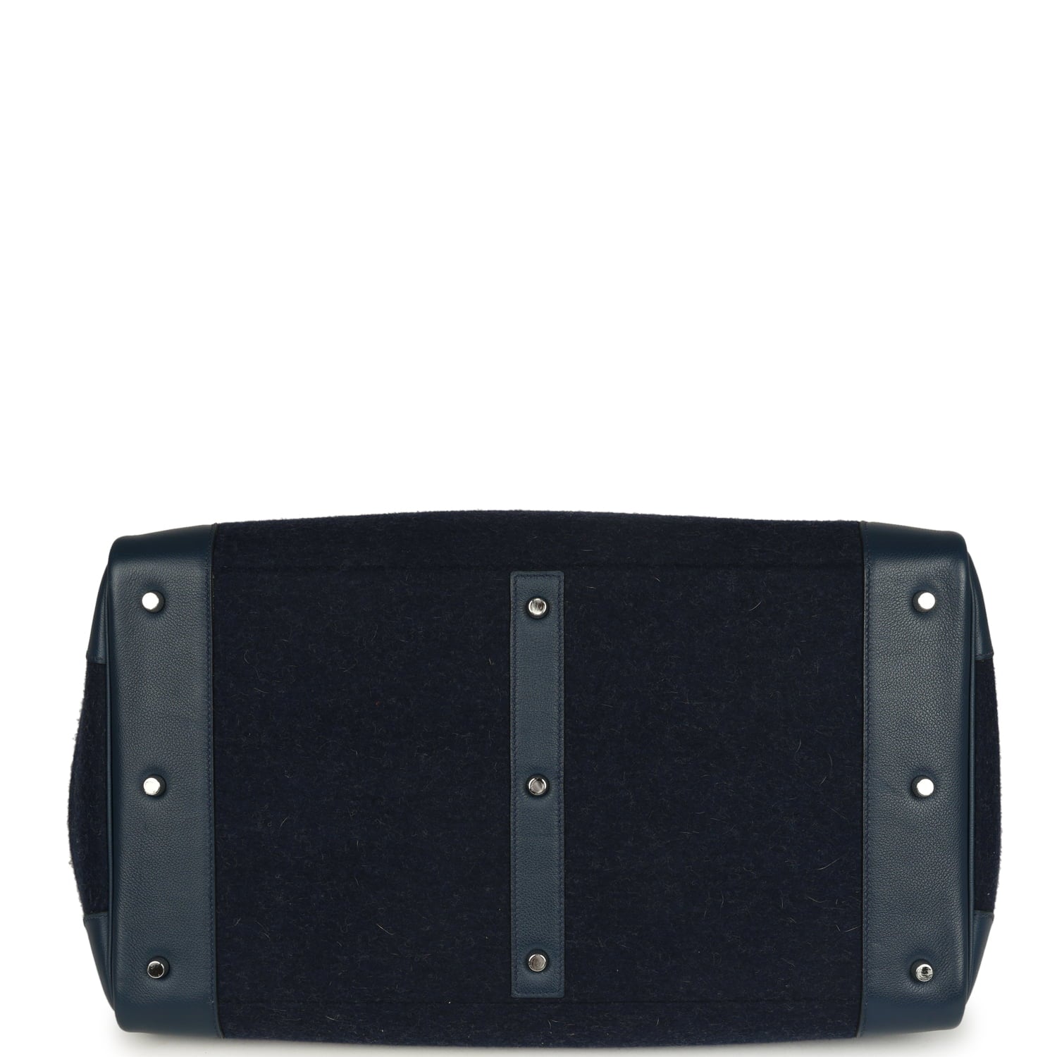 Pre-owned Hermes Birkin HAC 50 Bleu Nuit Toodoo Feutre Wool and Bleu De Malte Evercolor Palladium Hardware