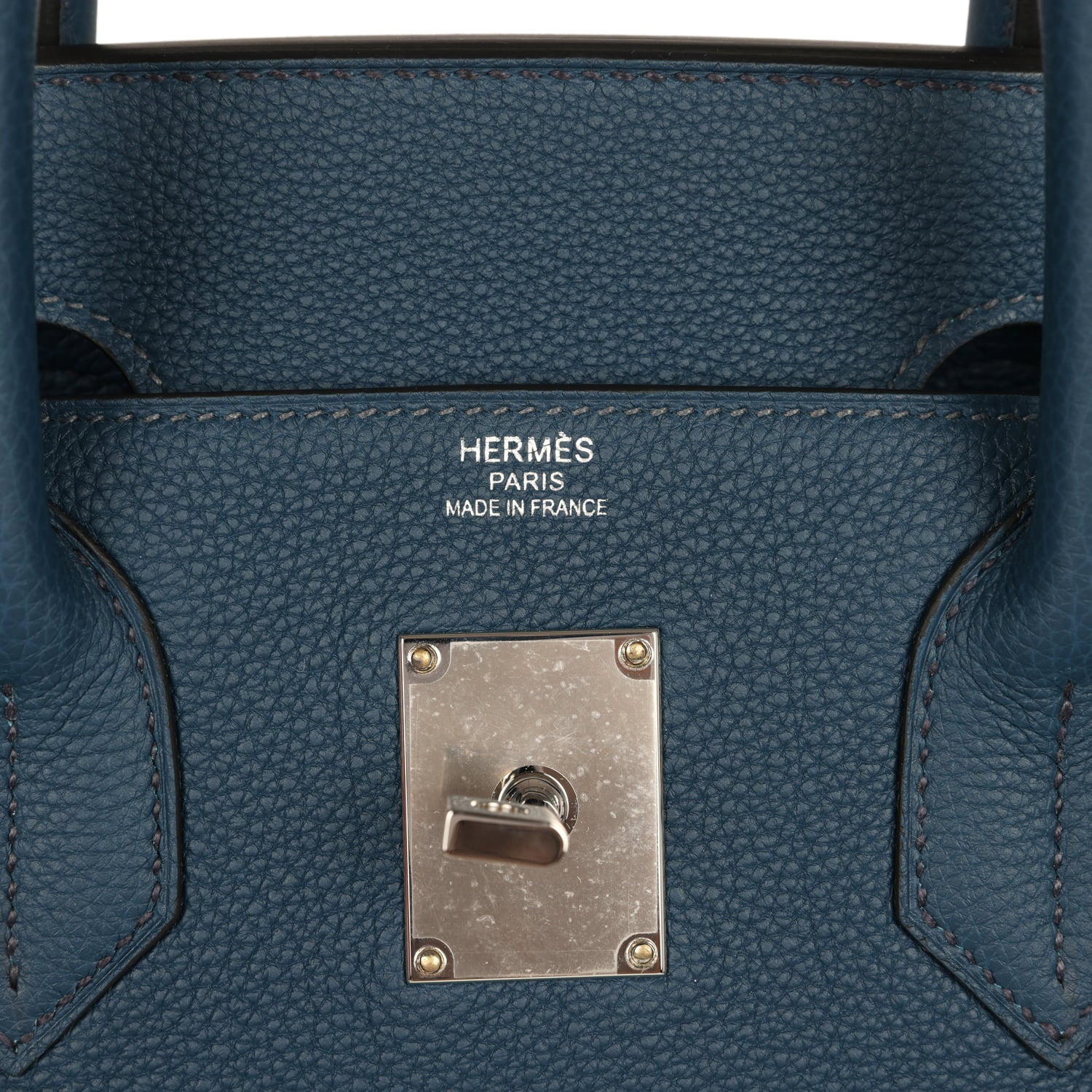 Hermes HAC Birkin 40 Bleu De Prusse Togo and Bleu Thalassa Militaire Canvas Palladium Hardware