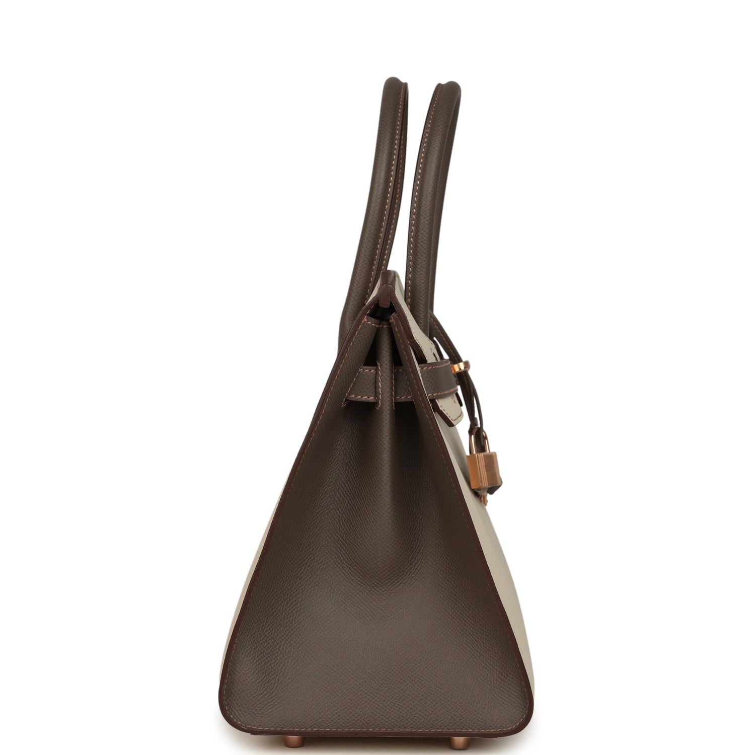 Hermes Special Order (HSS) Birkin Sellier 30 Craie and Gris Etain Epsom Rose Gold Hardware