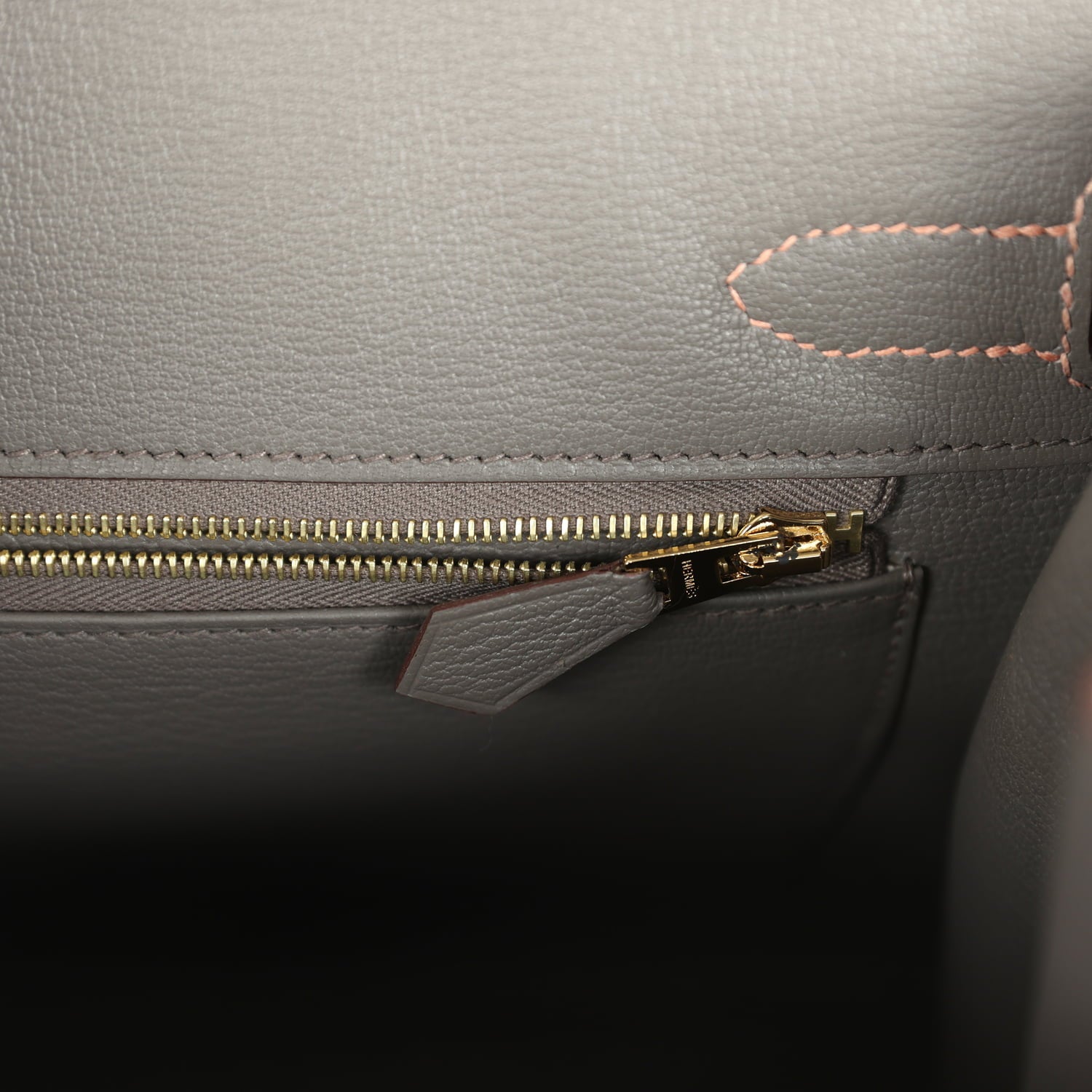 Hermes Special Order (HSS) Birkin Sellier 30 Craie and Gris Etain Epsom Rose Gold Hardware