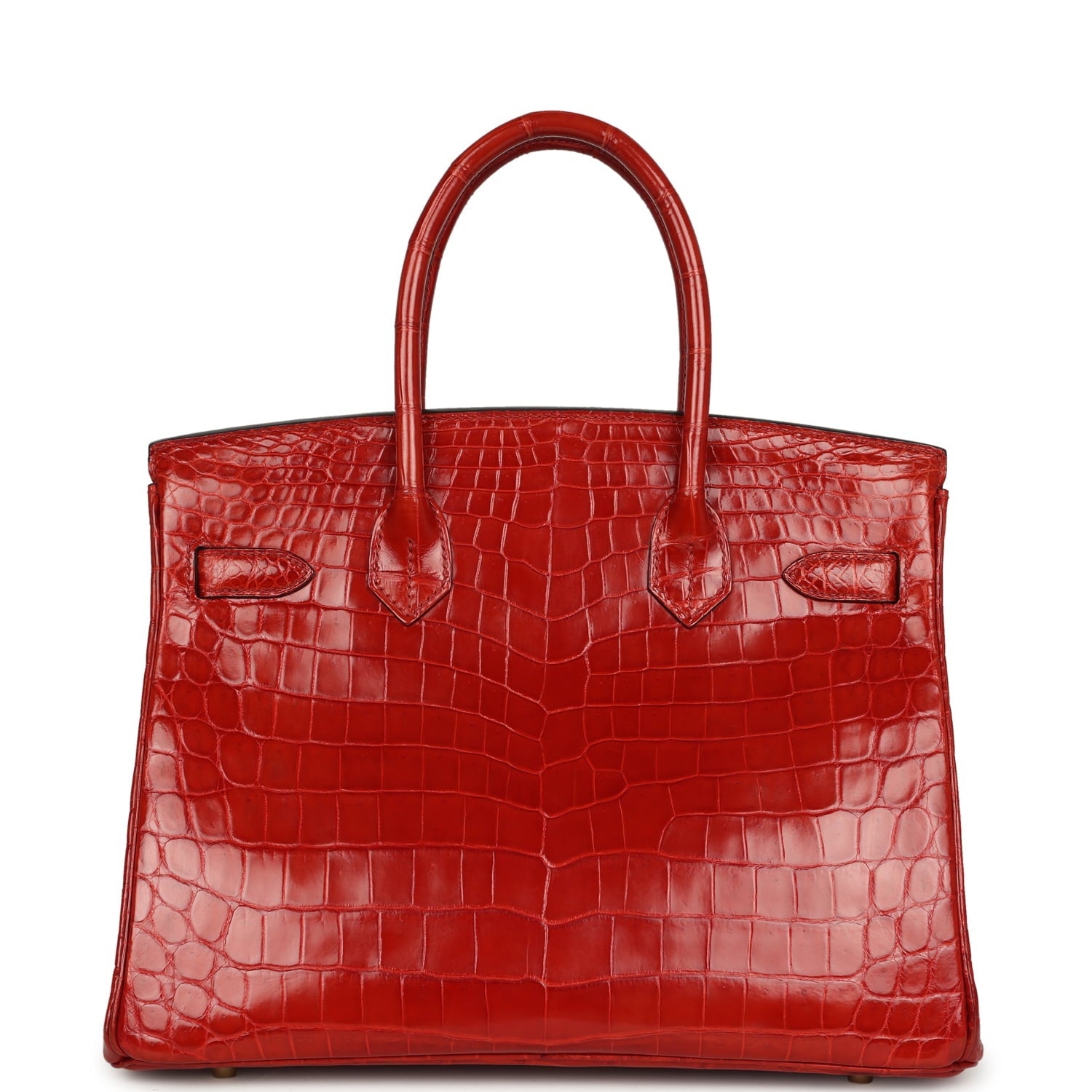 Pre-owned Hermes Birkin 30 Braise Shiny Niloticus Crocodile Gold Hardware