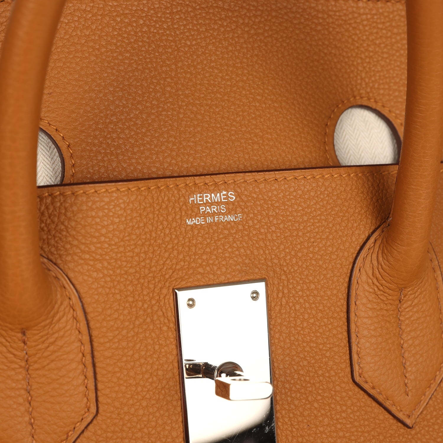Pre-owned Hermes Birkin HAC 50 Caramel Togo Palladium Hardware