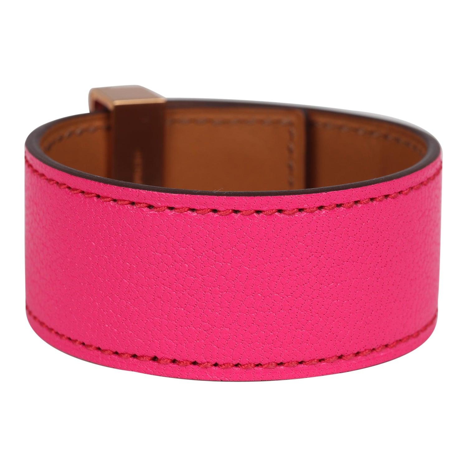 Hermes Collier De Chien 24 Bracelet Rose Pop Chevre Chamkila Rose Gold Hardware