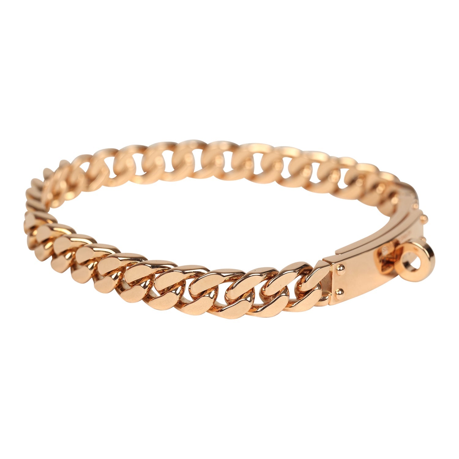 Hermes Kelly Gourmette Bracelet XS 18K Rose Gold Hardware