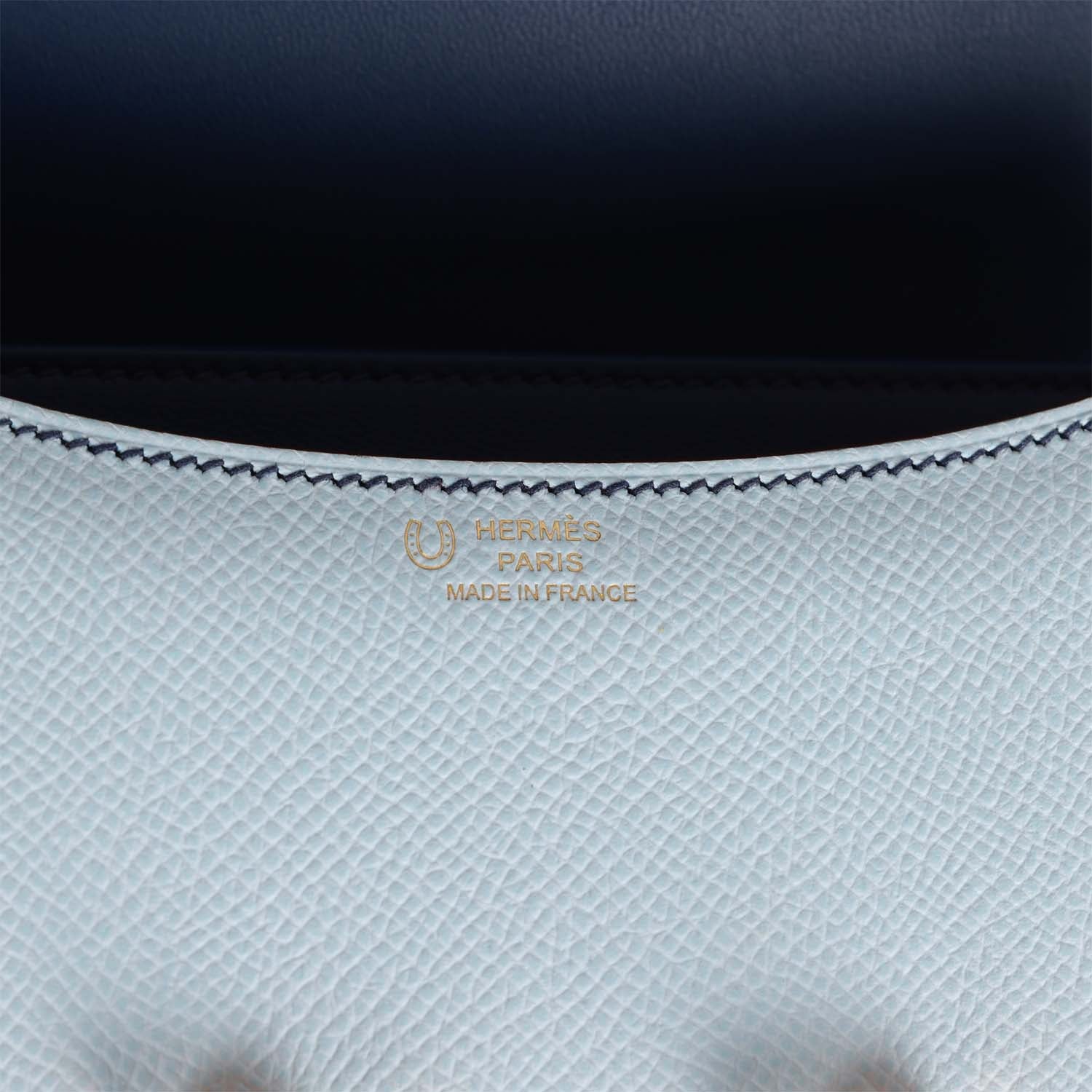 Hermes Special Order (HSS) Constance 18 Bleu Brume Verso Epsom Rose Gold Hardware