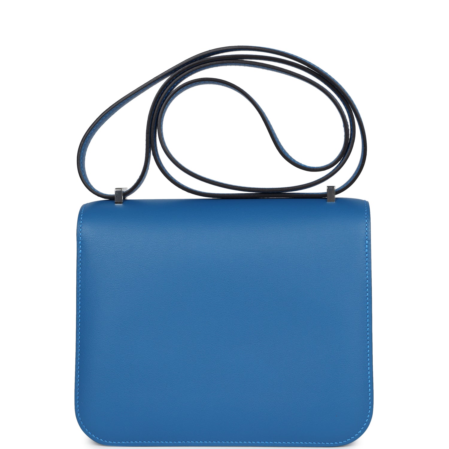 Pre-owned Hermes Constance 18 Mykonos Verso Evercolor Palladium Hardware