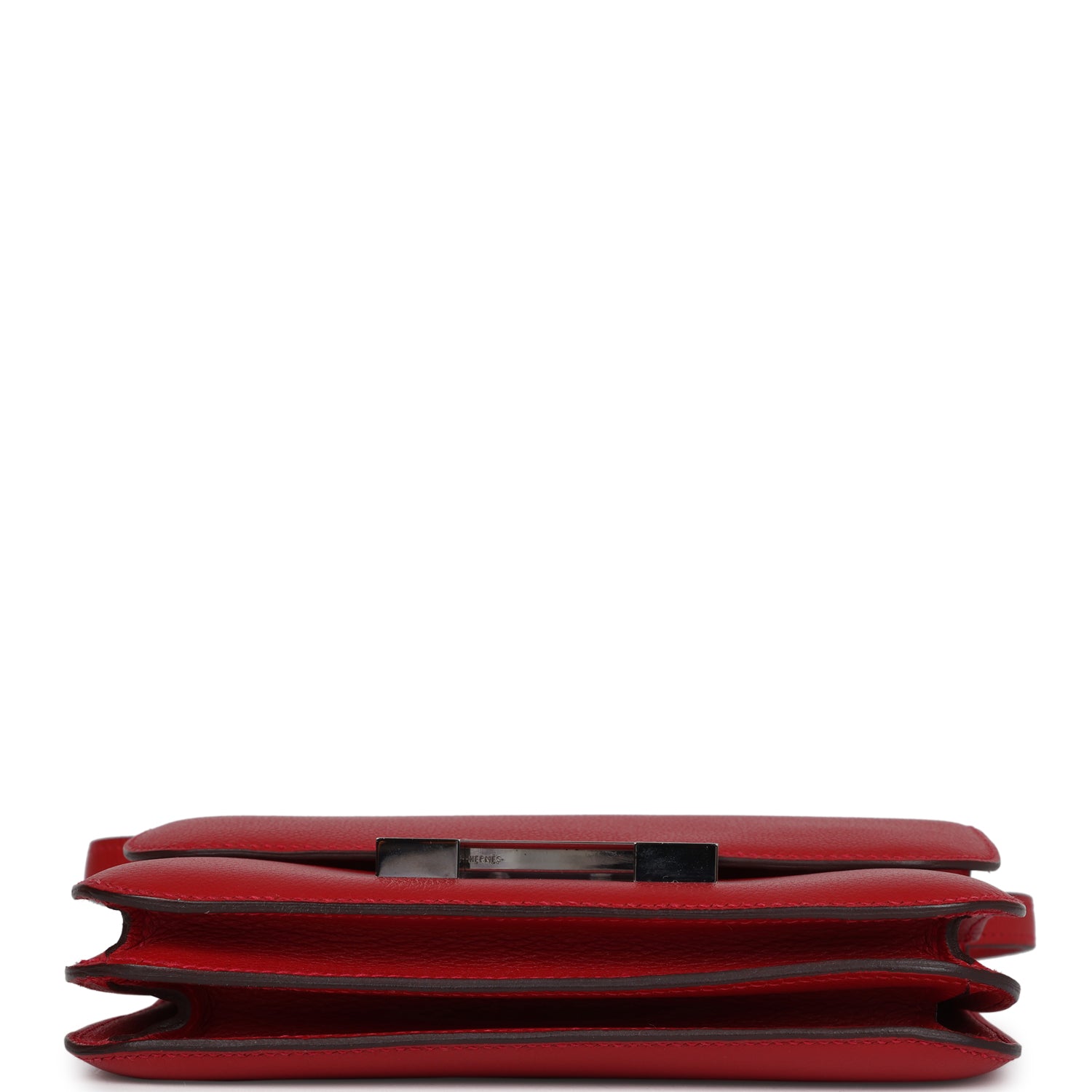 Pre-owned Hermes Constance 18 Rouge Casaque Evercolor Palladium Hardware
