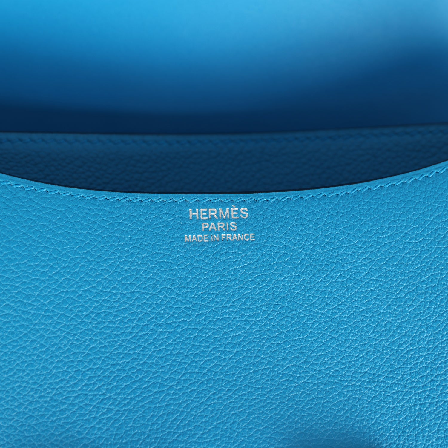 Pre-owned Hermes Constance 24 Bleu Zanzibar Evercolor Palladium Hardware