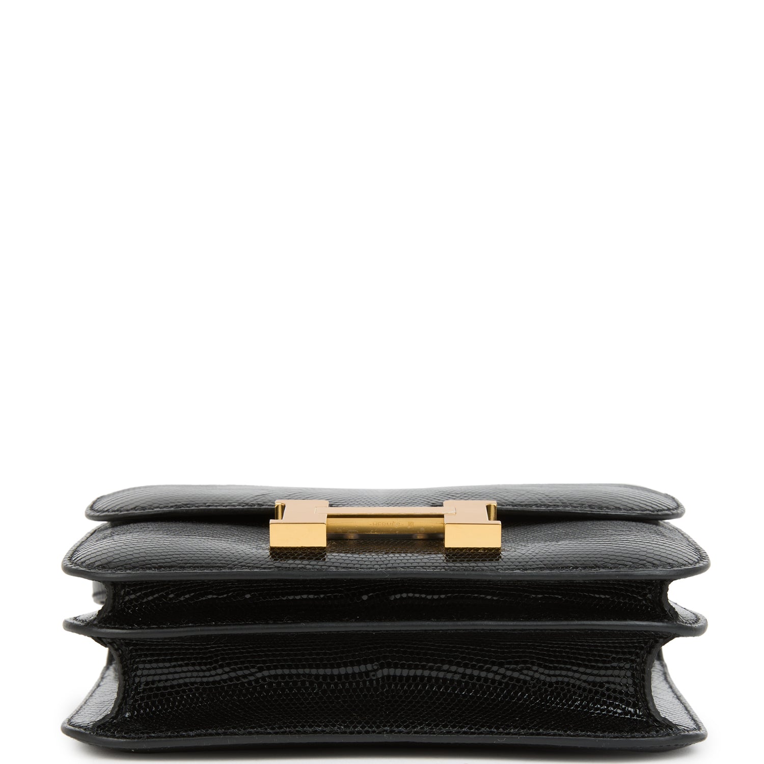 Hermes Constance 18 Black Varanus Salvator Lizard Gold Hardware