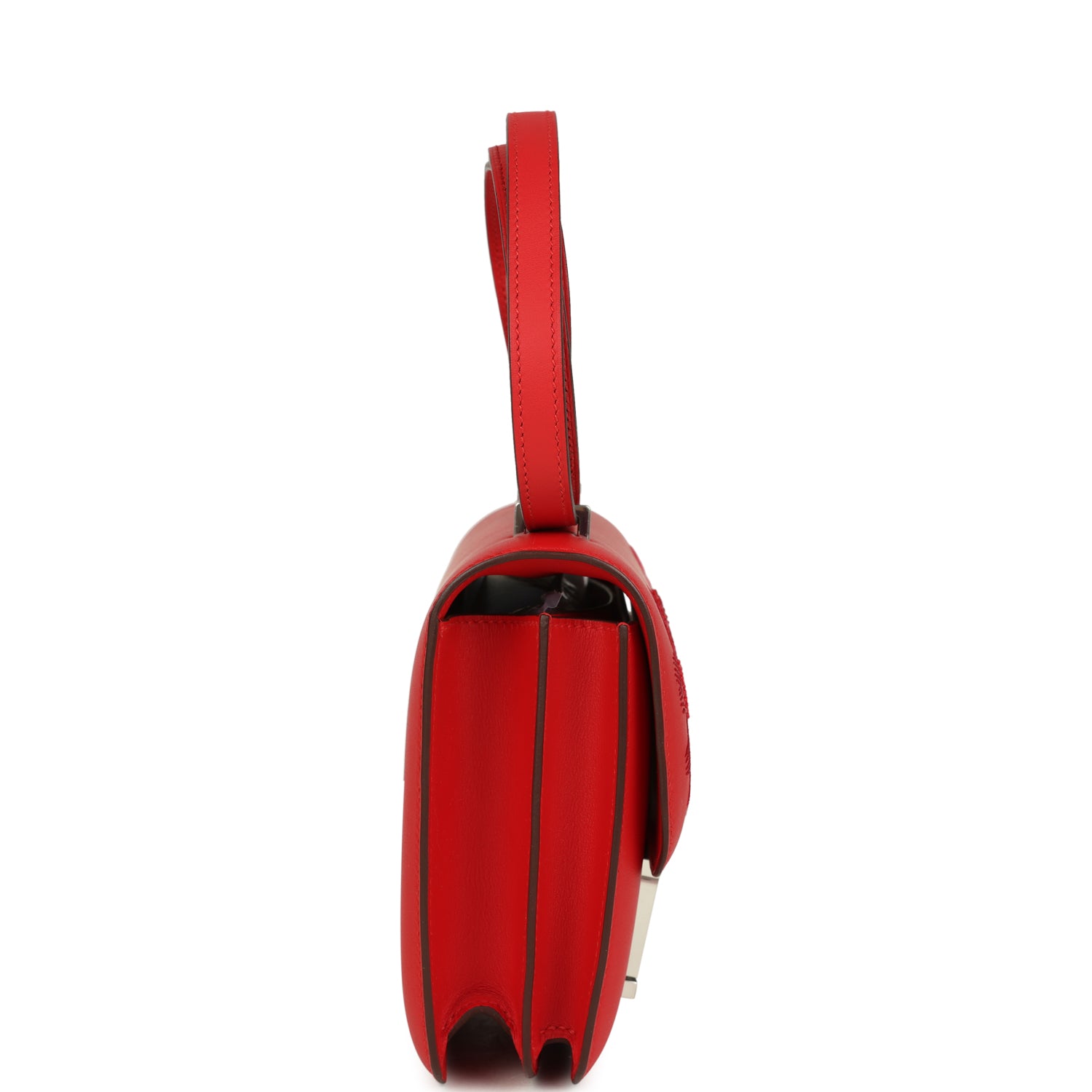 Hermes Constance 18 "Dancing Flowers" Rouge De Coeur Embroidered Swift Palladium Hardware