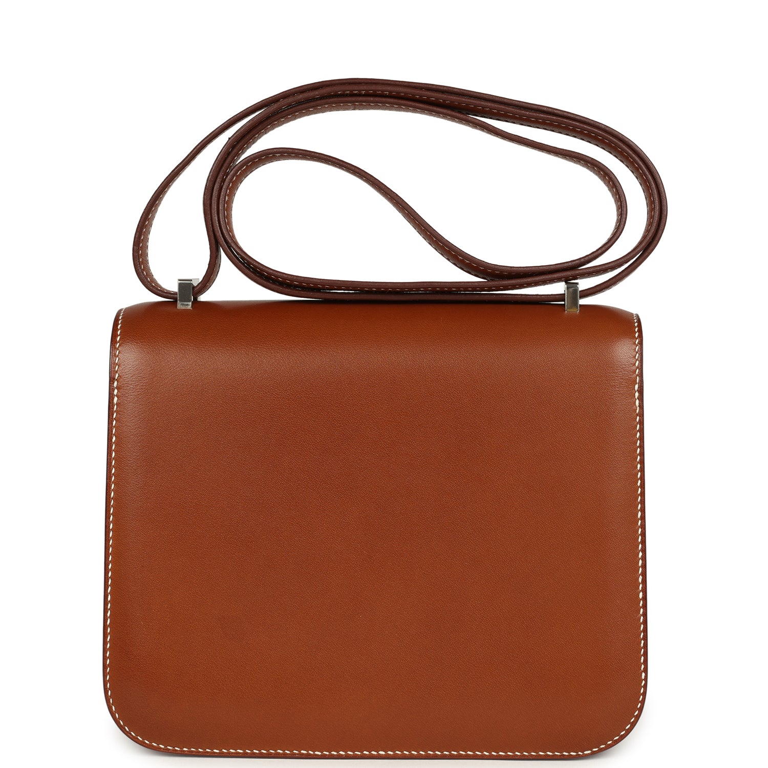 Pre-owned Hermes Constance 18 Fauve Barenia Palladium Hardware