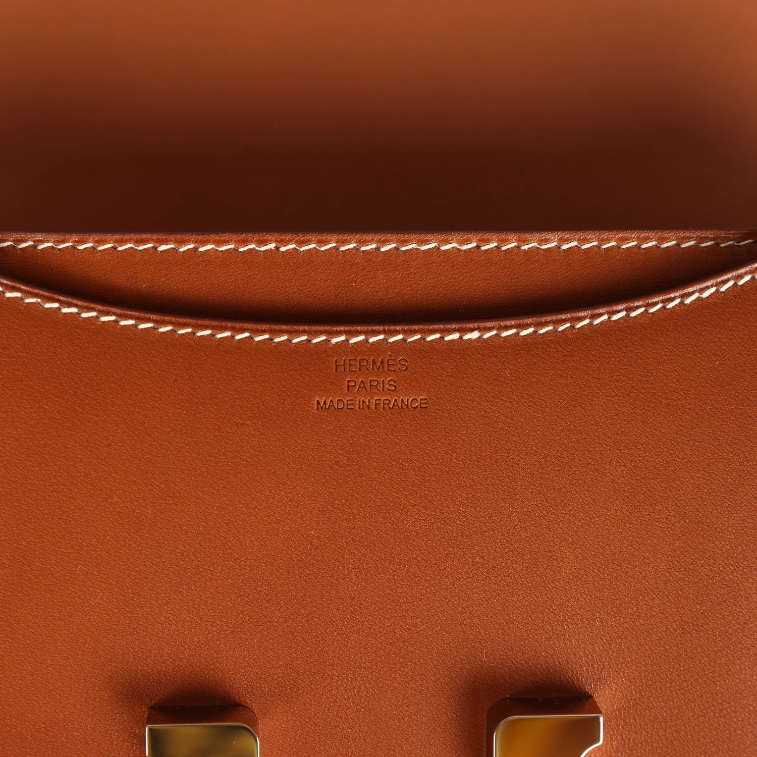 Pre-owned Hermes Constance 18 Fauve Barenia Palladium Hardware